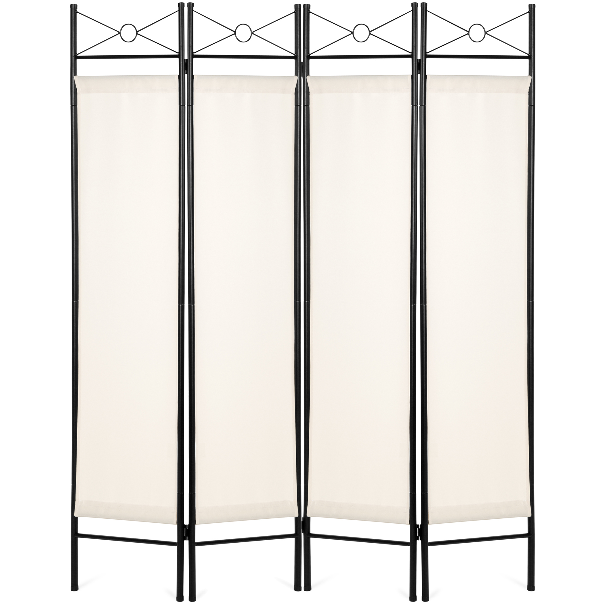 Best Choice Products 6ft 4-Panel Folding Privacy Screen Room Divider Decoration Accent w/ Steel Frame - White