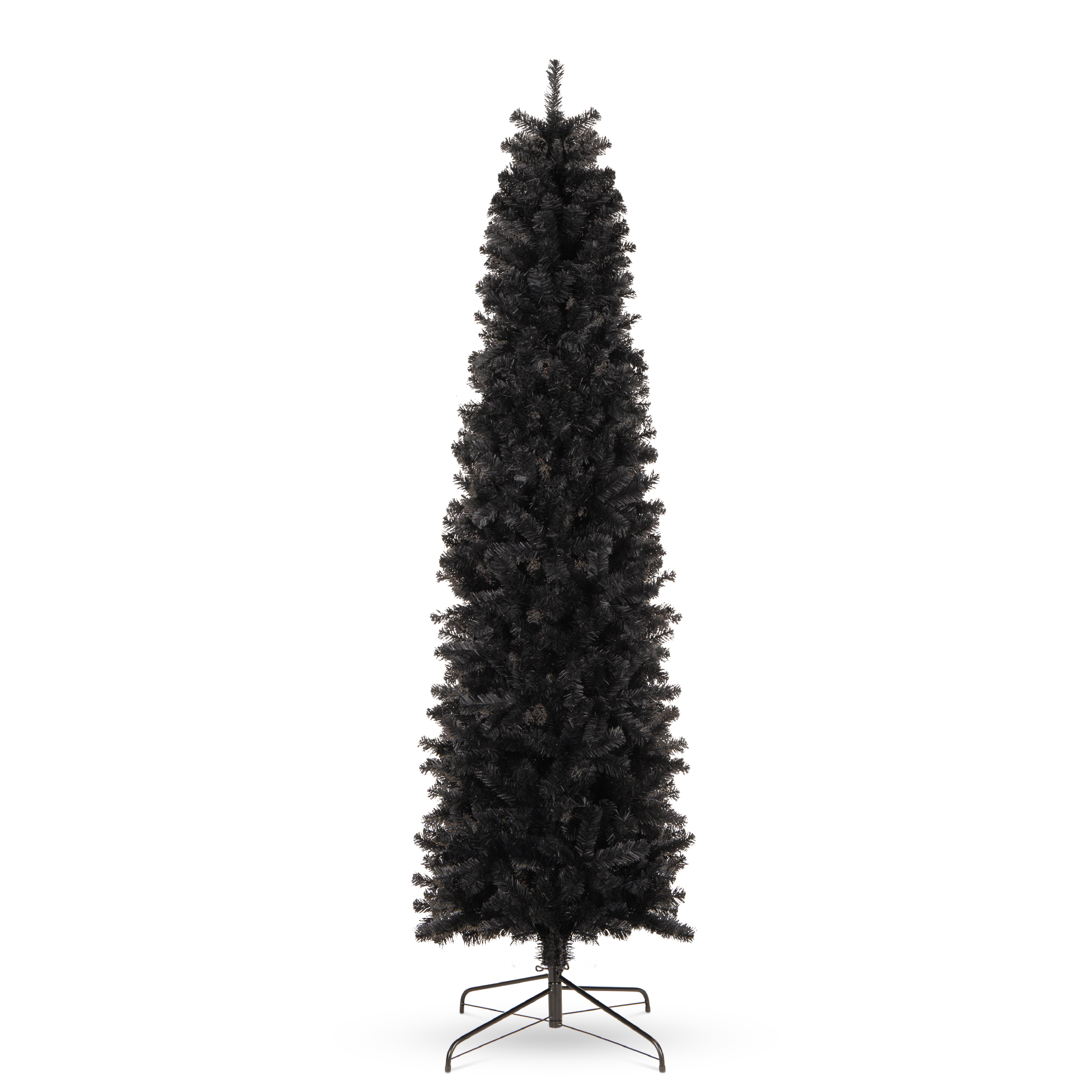 6ft Black Artificial Holiday Christmas Pencil Tree w/ 608 Tips, Metal Base - Best Choice Products Online