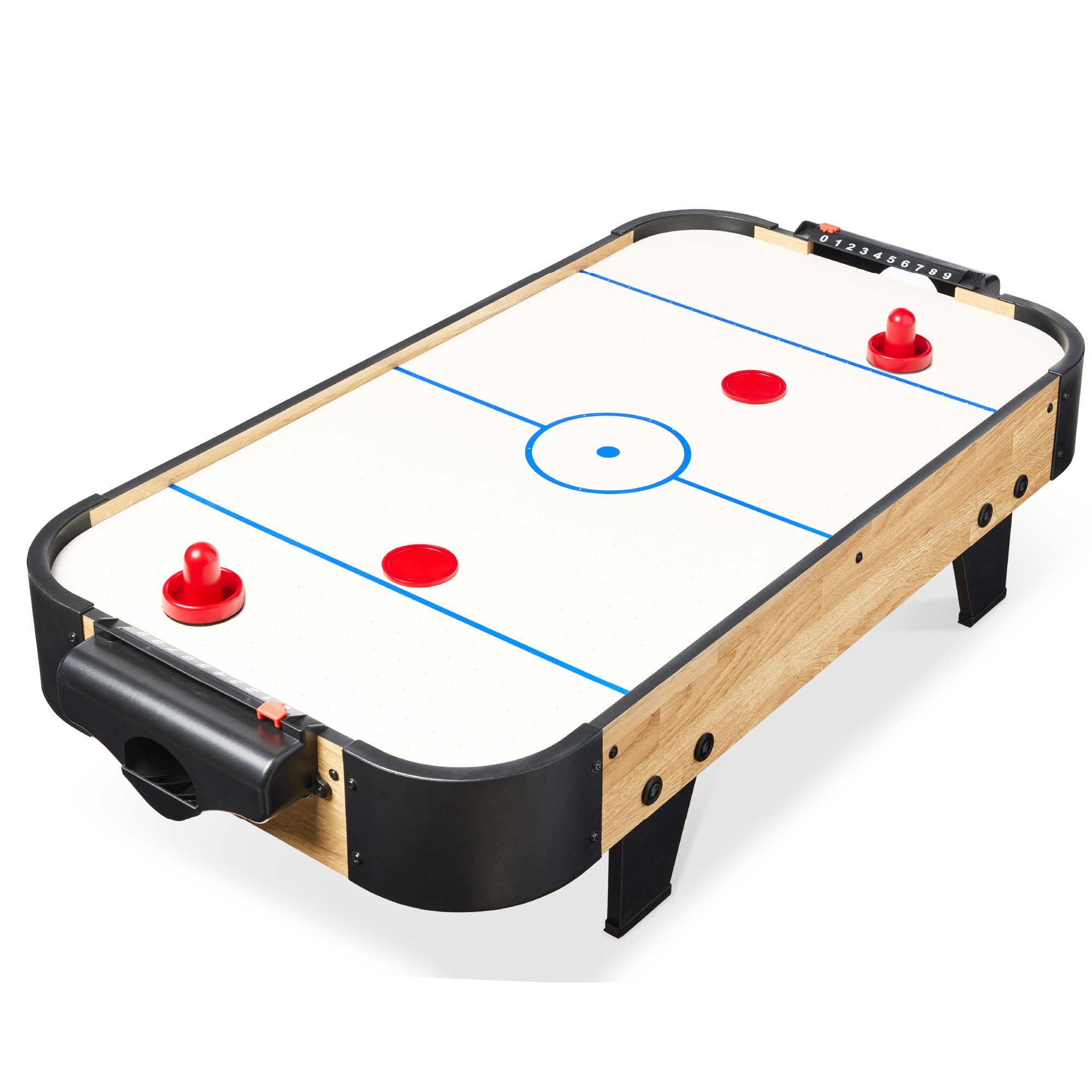 40in Air Hockey Arcade Table w/ 100V Motor, Electric Fan, 2 Strikers, 2 Pucks - Natural - Best Choice Products Online