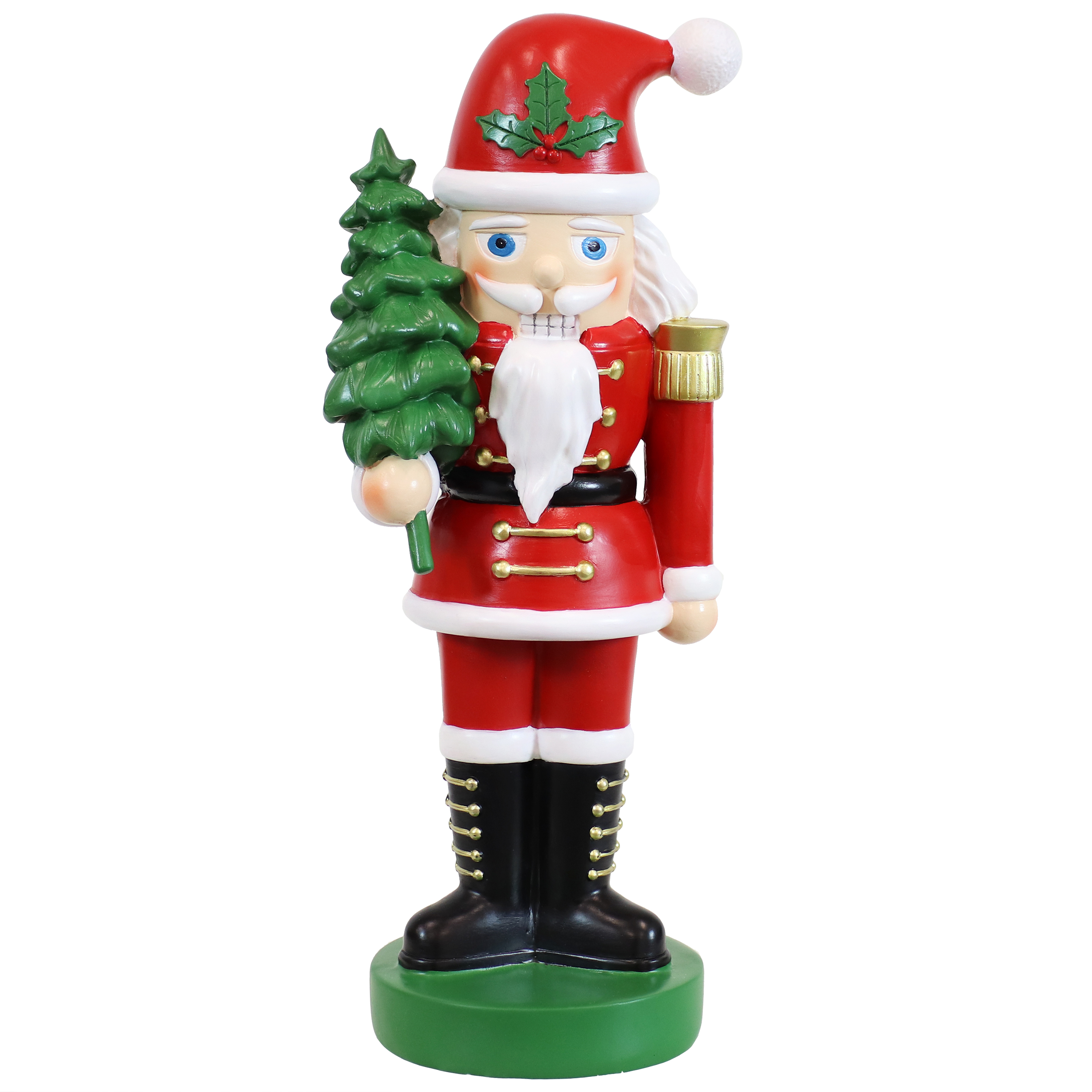 Santa Claus with Tree Indoor Nutcracker Christmas Statue - 17-Inch