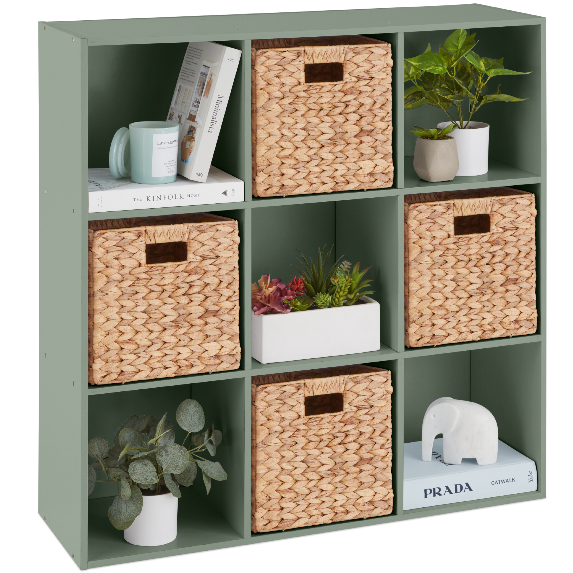 9-Cube Bookshelf, Display Storage System, Compartment Organizer w/ 3 Removable Back Panels - Gray - Best Choice Products Online