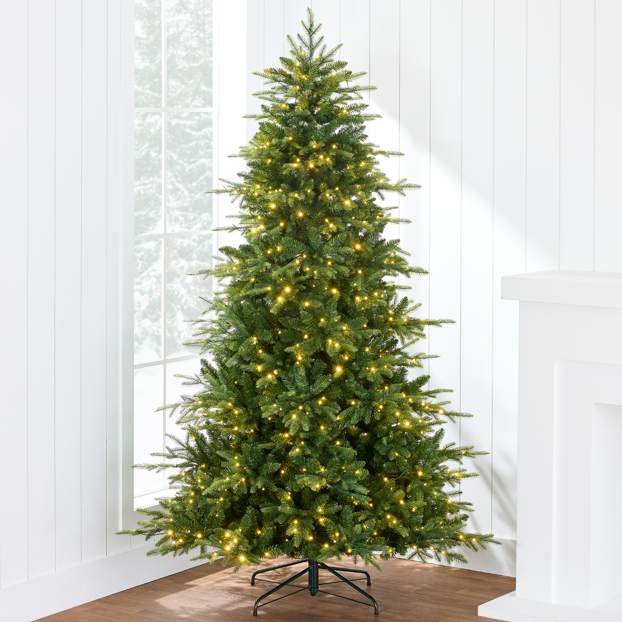 9ft Pre-Lit Artificial Full Aspen Noble Fir Christmas Tree w/ 1,200 2-in-1 Glowing Micro LEDs - Best Choice Products Online