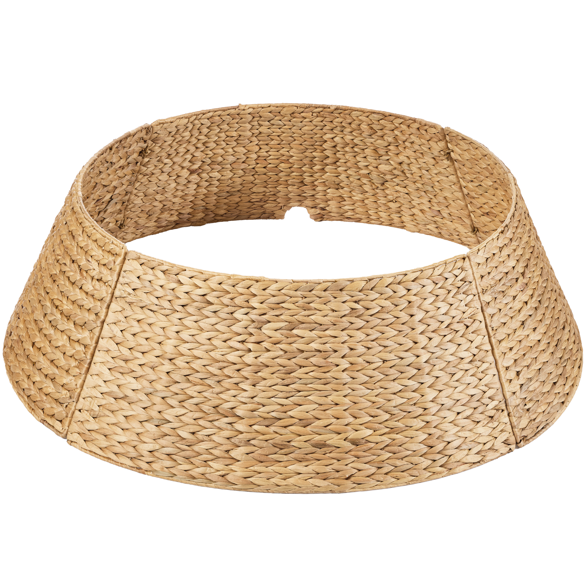 36in Woven Hyacinth Christmas Tree Collar, Tree Skirt Accessory w/ Cord Cut-Out - Natural - Best Choice Products Online