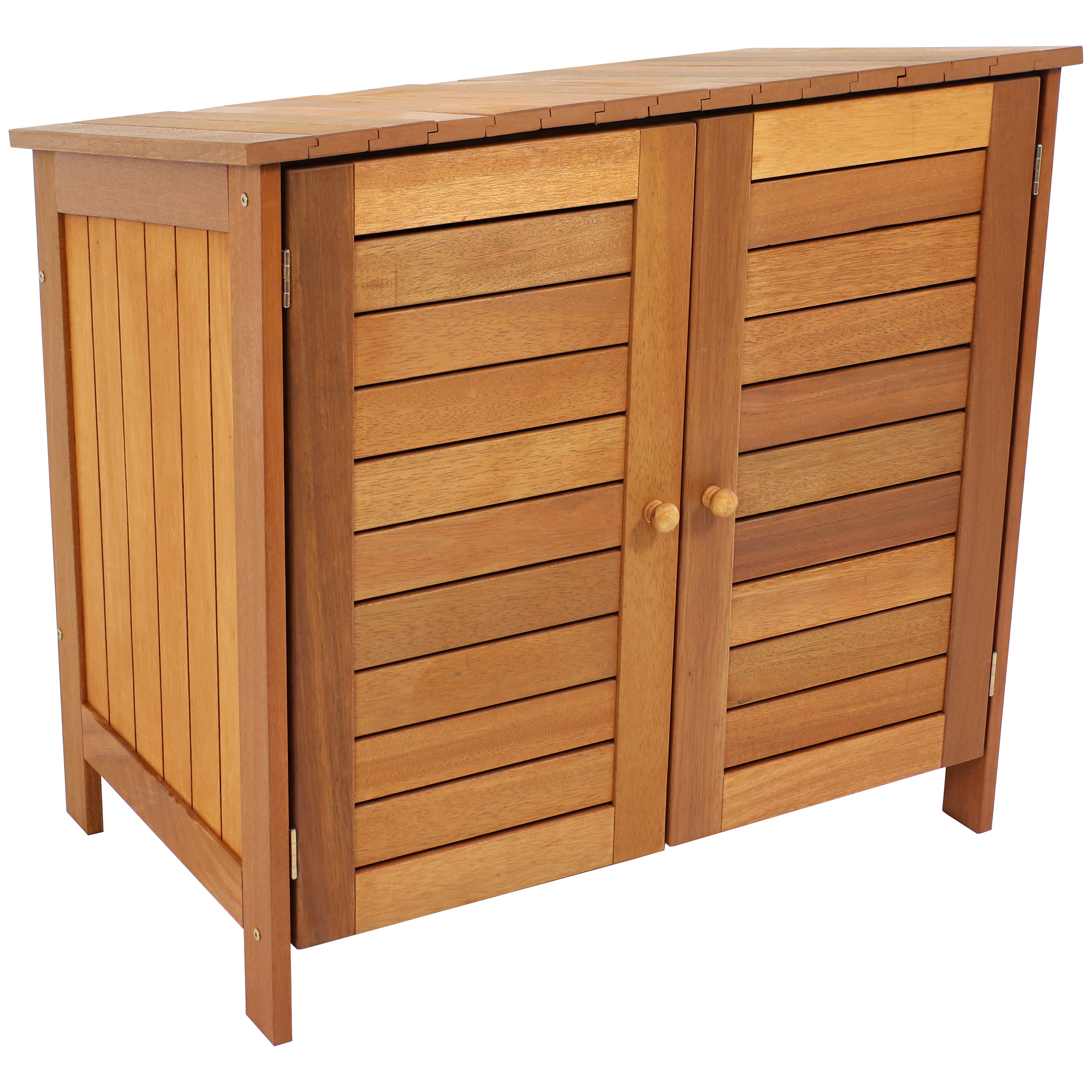 Meranti Wood Outdoor Garden Storage Shed with Angled Top