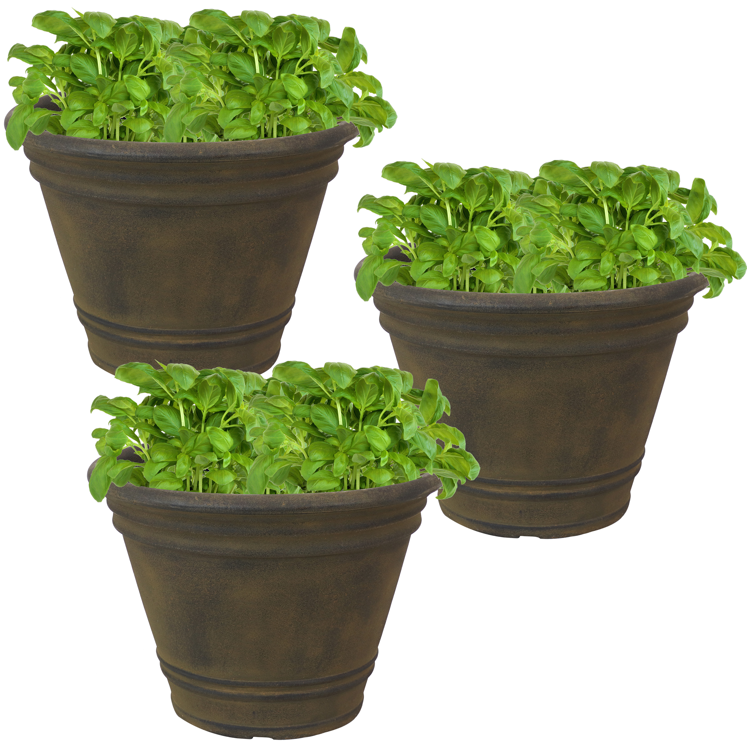 Franklin Outdoor Flower Pot Planter - Sable - 20-Inch - 3-Pack