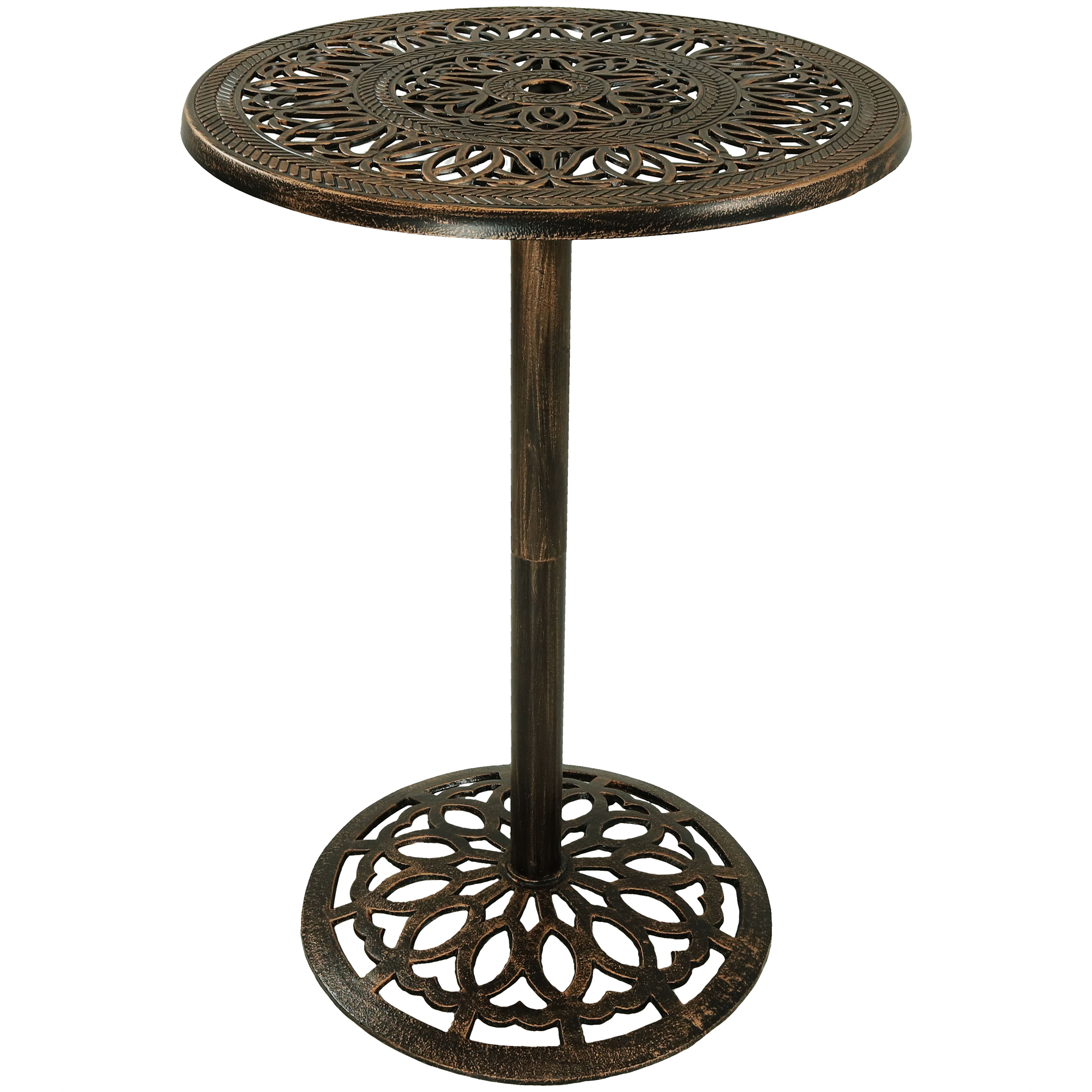 Sunnydaze Round Cast Iron Bar-Height Table - 26-Inch