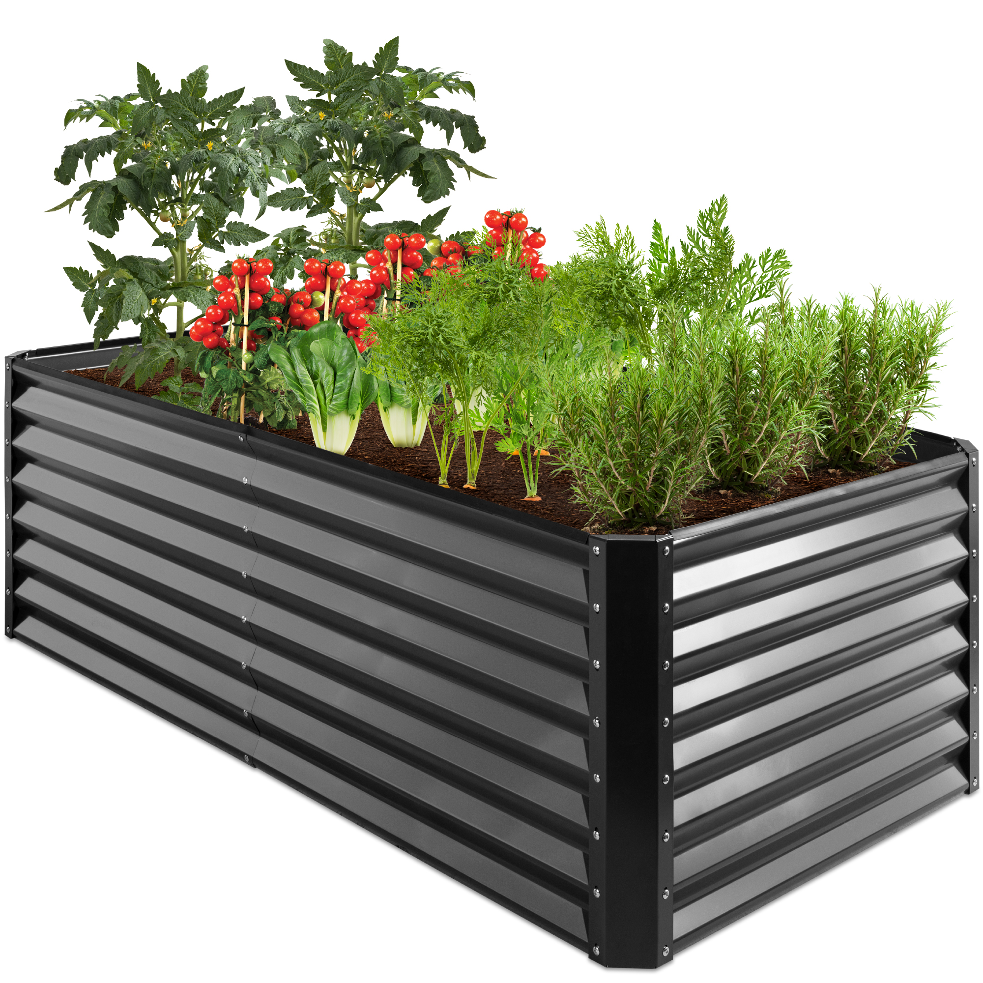 Raised Garden Bed 6x3x2ft, Outdoor Metal Planter Box For Vegetables, Flowers, Herbs, Succulents - Gray - Best Choice Products Online