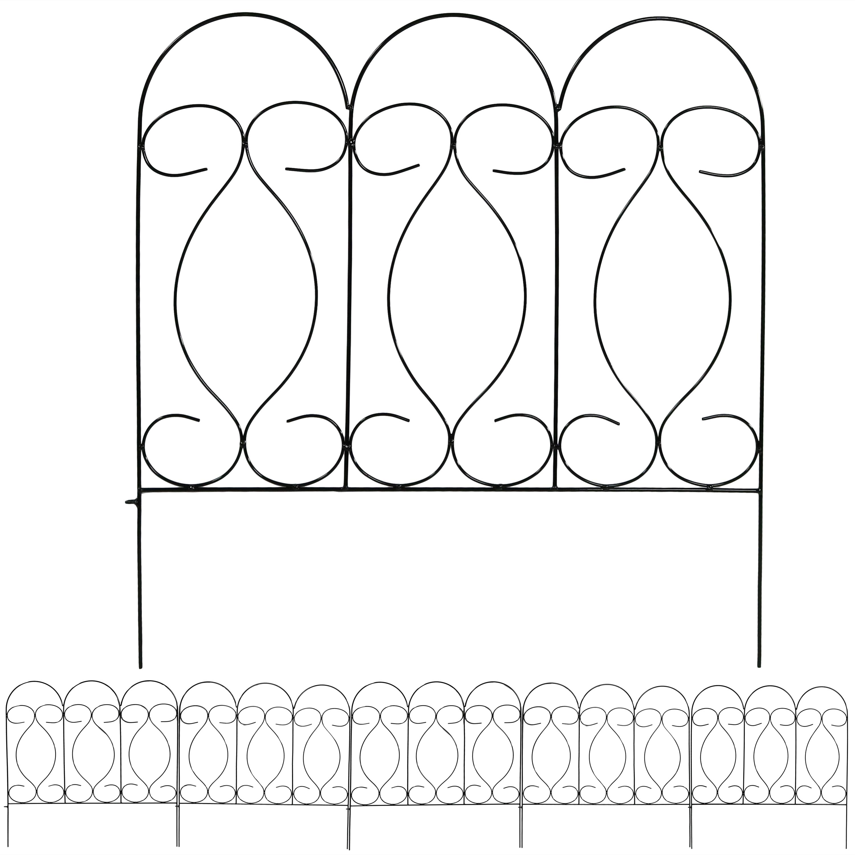 Sunnydaze Traditional Border Fence Set - 5-Piece