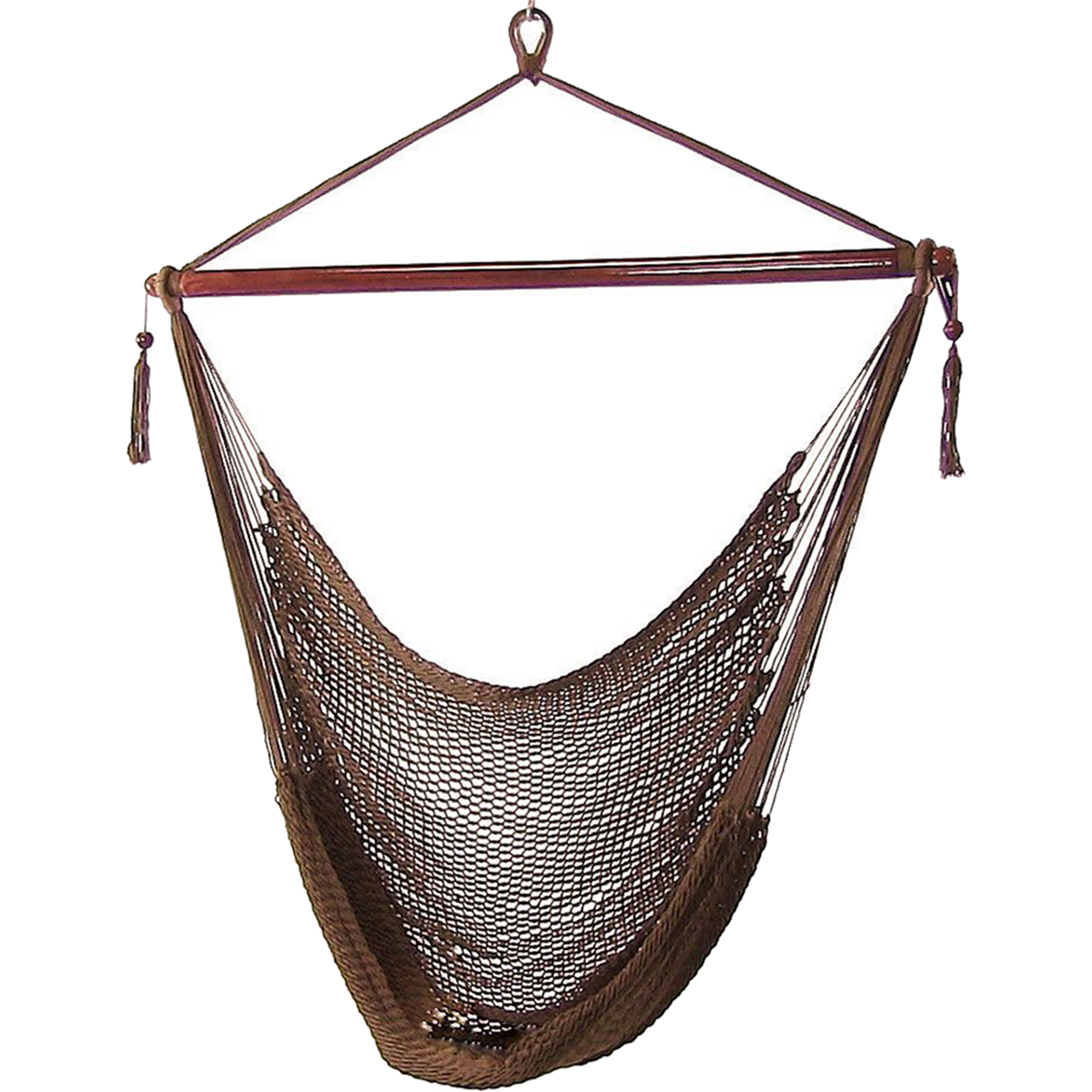 Sunnydaze Caribbean Extra Large Hammock Chair, Soft-Spun Polyester Rope, 40 Inch Wide Seat, Mocha