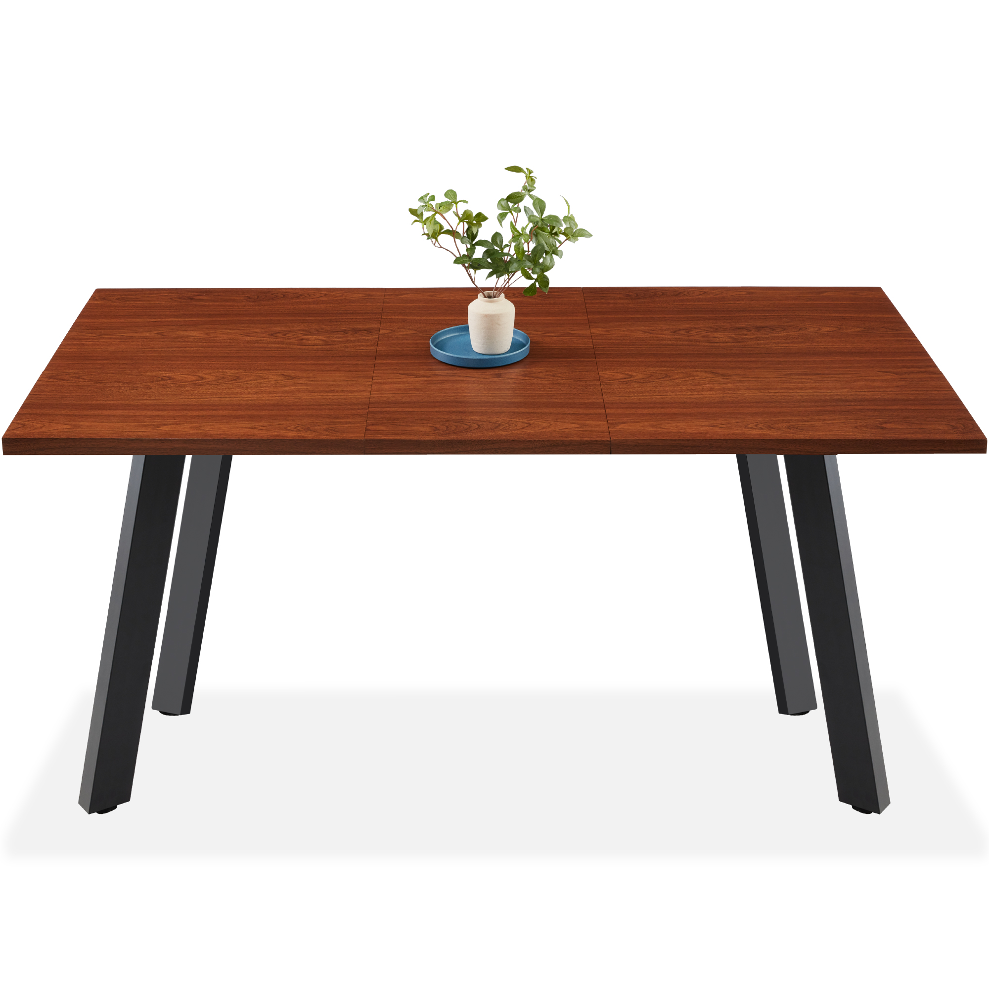 Modern Extendable Dining Table For 2-6 People, 47-63in, w/ Leaf Extension, 2 Locks - Brown - Best Choice Products Online