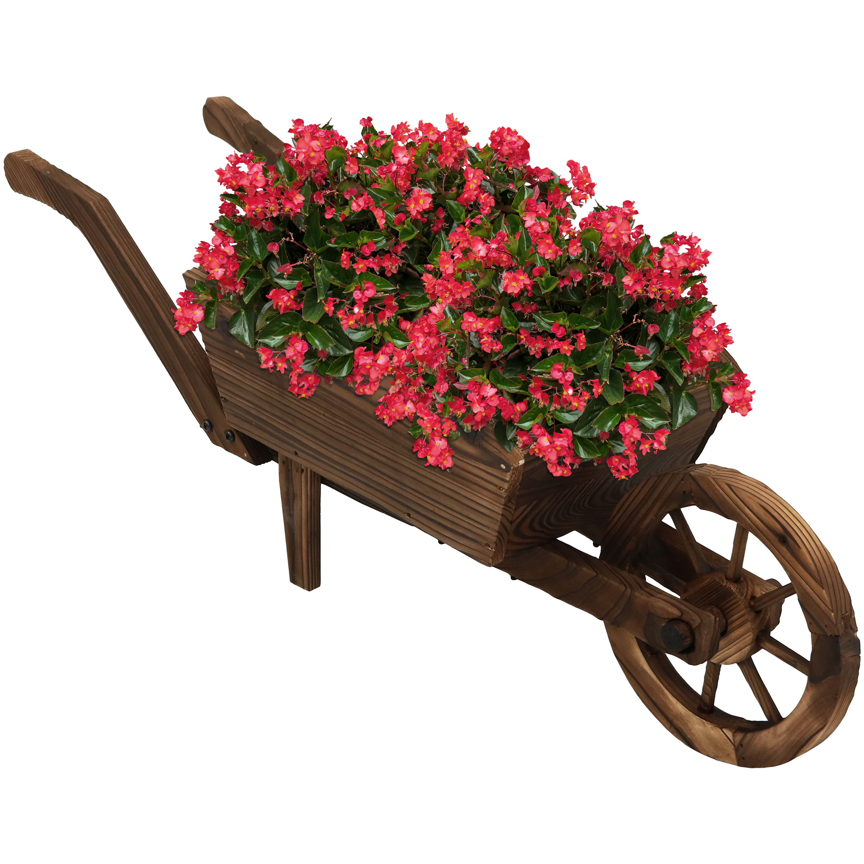 Sunnydaze Wooden Decorative Wheelbarrow Garden Planter - 35 x 10 x 11 Inches