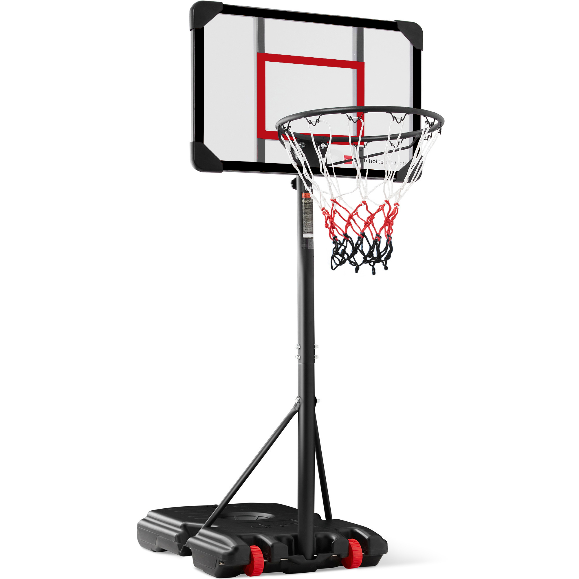 Height-Adjustable Basketball Hoop For Kids, Portable Backboard System Stand w/ Wheels - Red/Black - Best Choice Products Online
