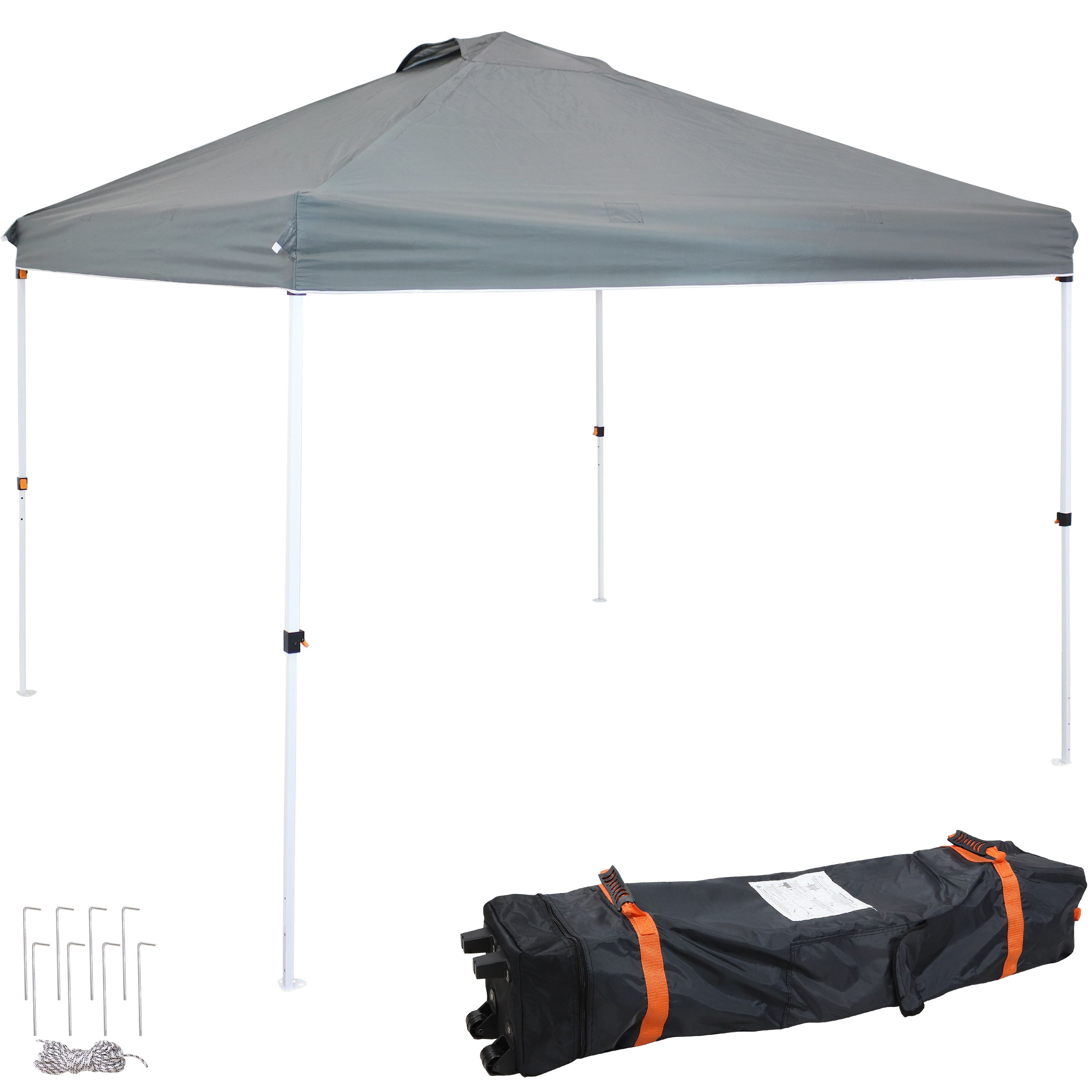 Sunnydaze 12x12 Foot Premium Pop-Up Canopy with Rolling Carry Bag - Gray