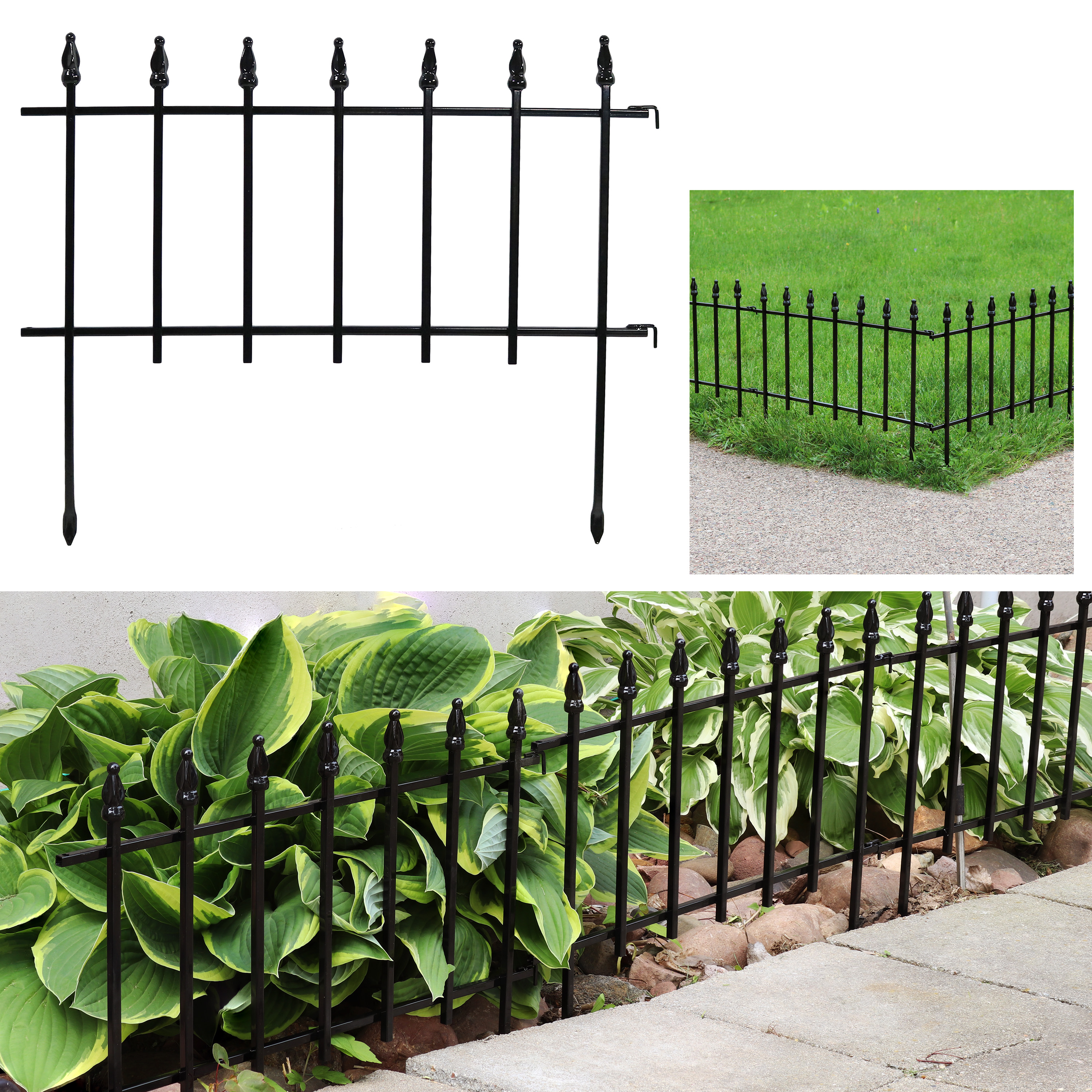 Sunnydaze Border Patio Walkway Fence Panels - Roman Style - Set of 5