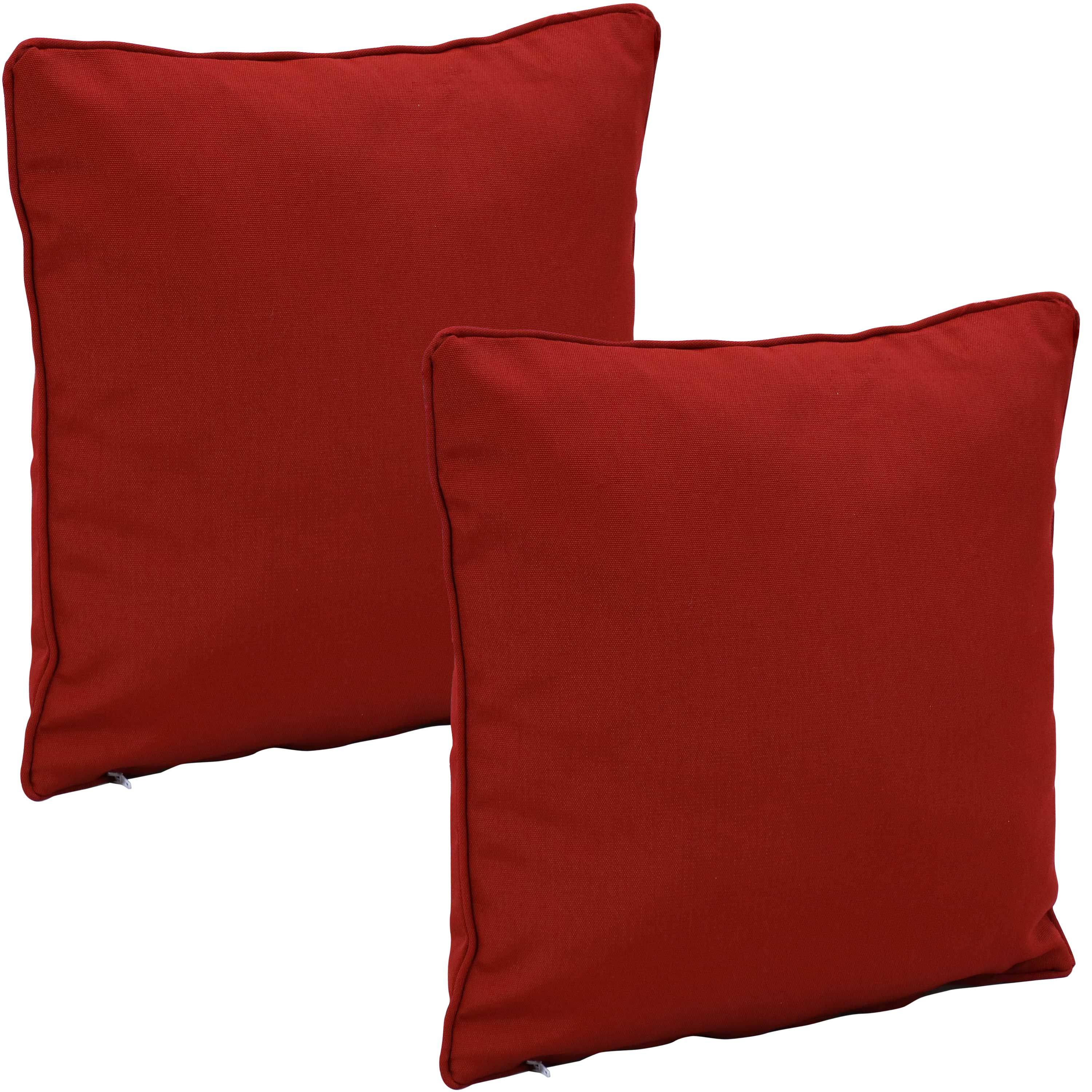 Sunnydaze Set of 2 Indoor/Outdoor Patio Throw Pillows - 16-Inch Square - Red