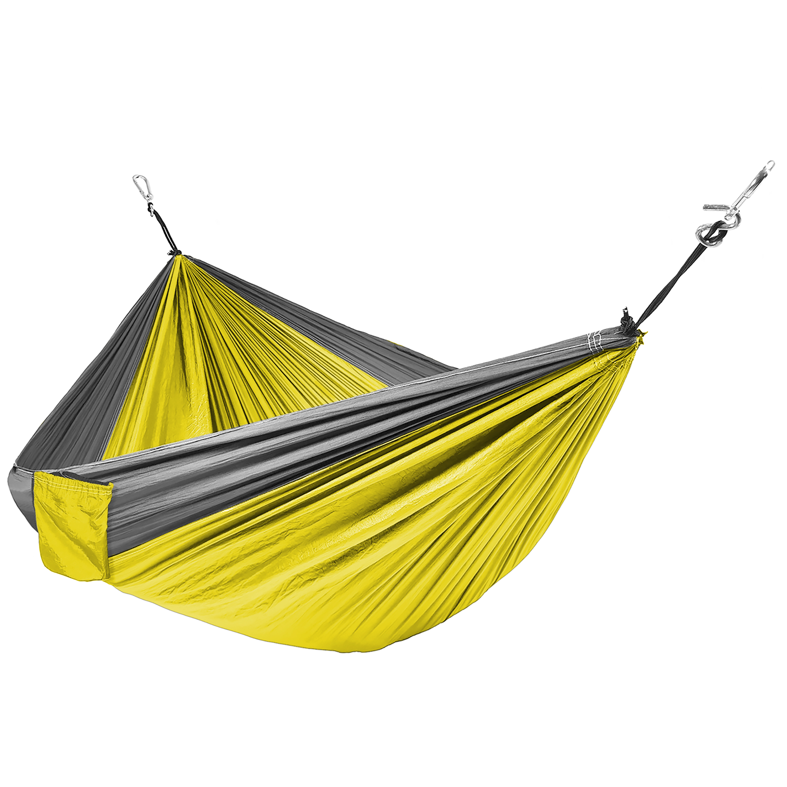 Portable Nylon Parachute Hammock w/ Attached Stuff Sack- Yellow | Best Choice Products Online