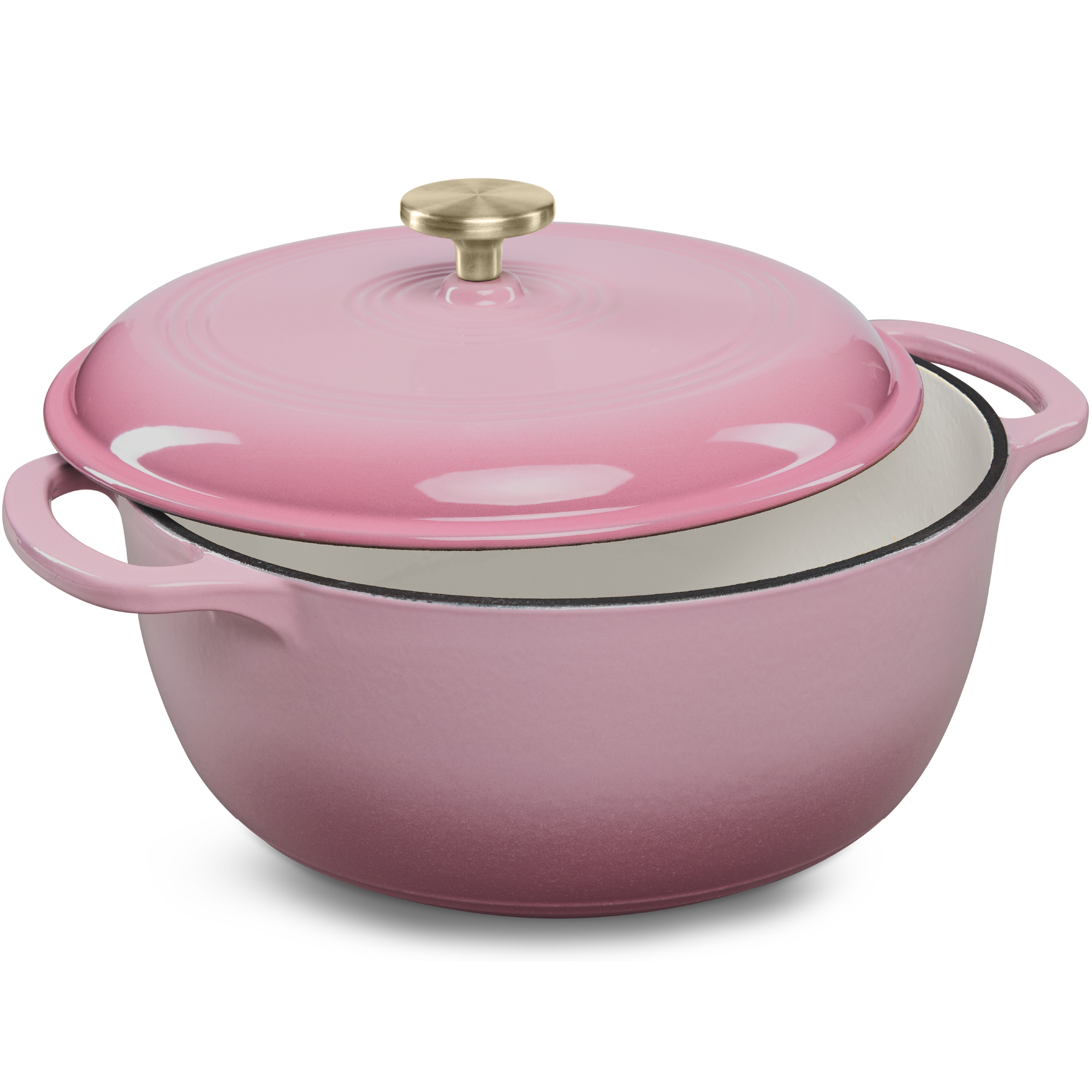 6qt Cast-Iron Dutch Oven, Heavy-Duty Kitchenware w/ Enamel, Side Handles - Pink Champagne - Best Choice Products Online