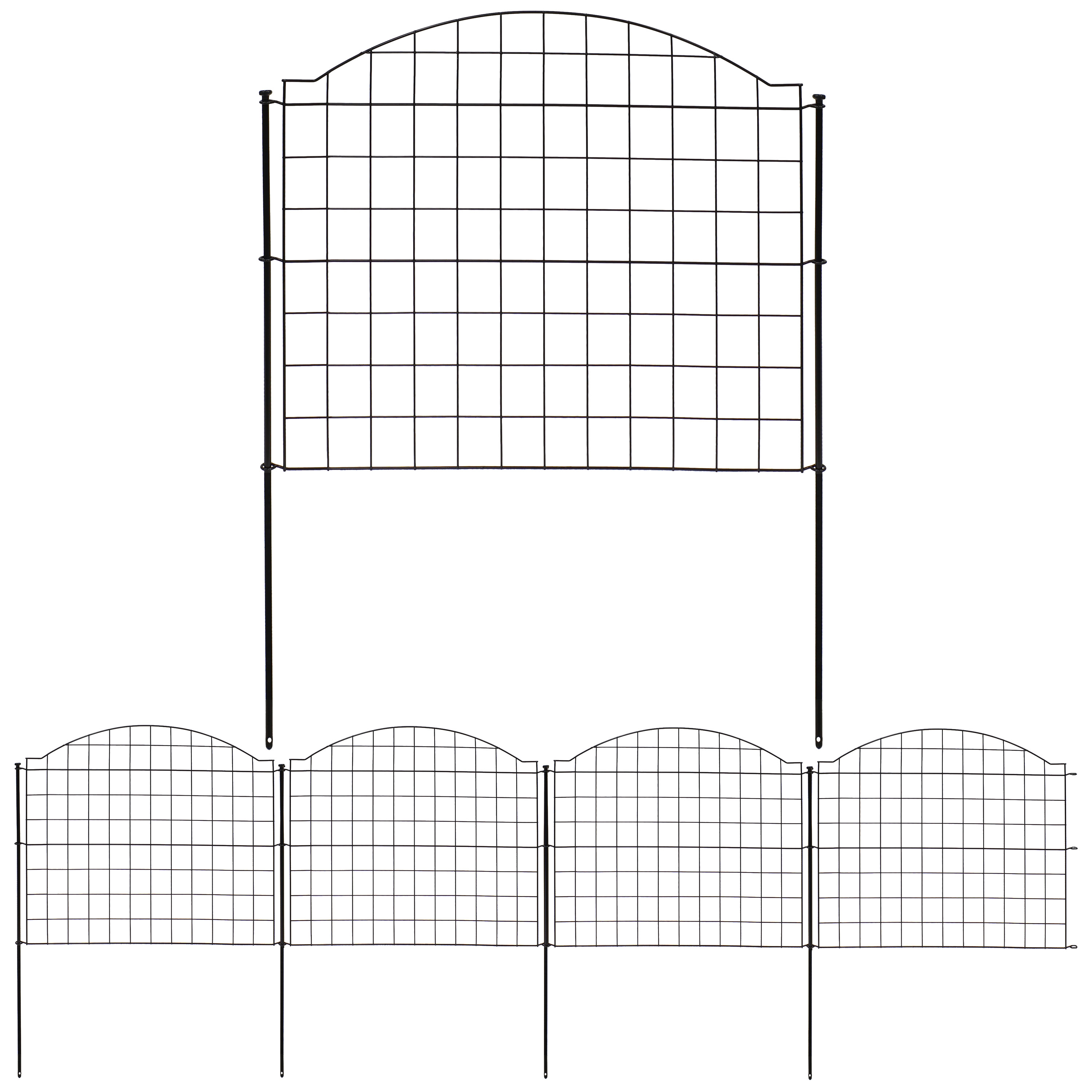 5-Piece Arched Grid Garden Border Fence - 25"