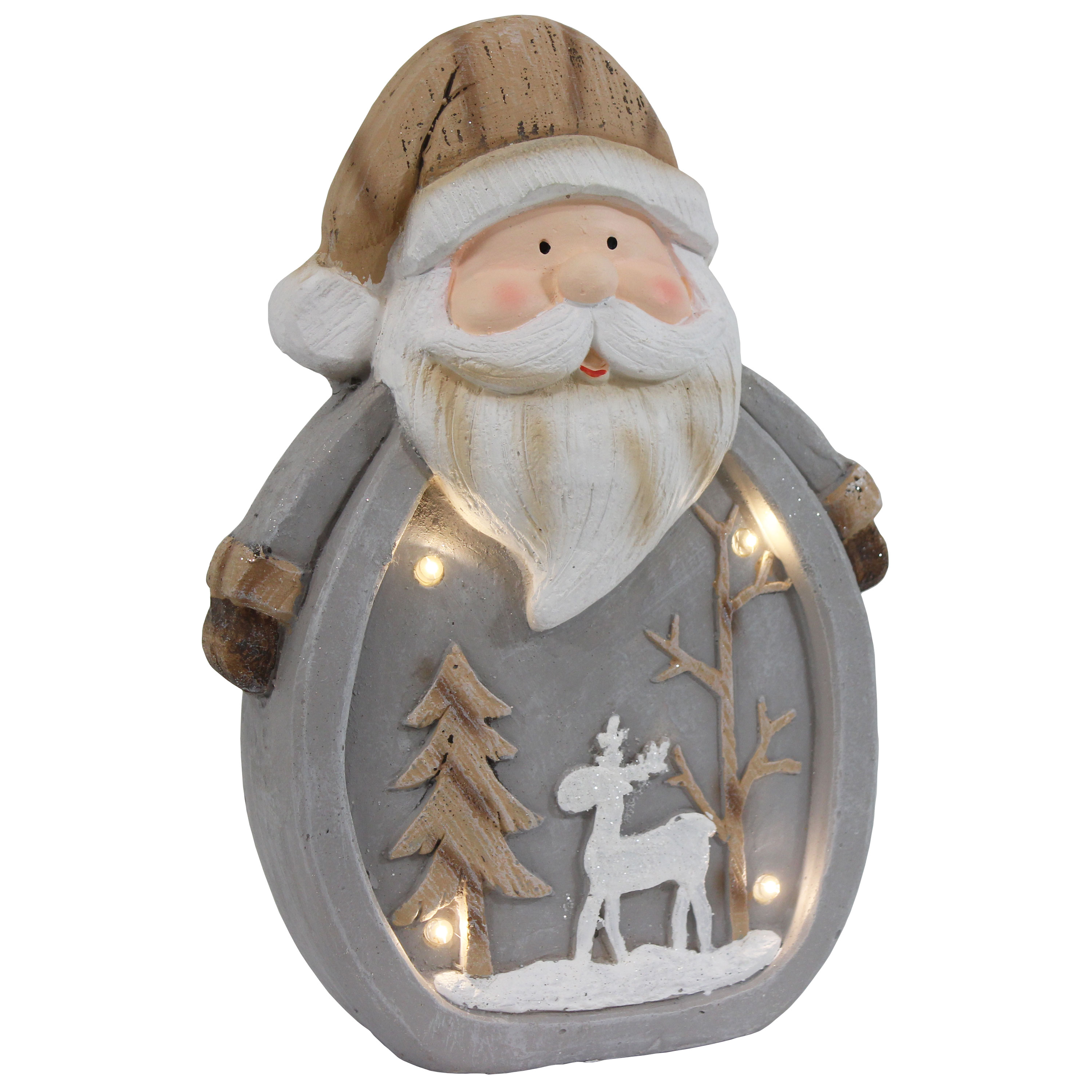 Sunnydaze Santa Claus Indoor Pre-Lit LED Christmas Decoration - 14-Inch