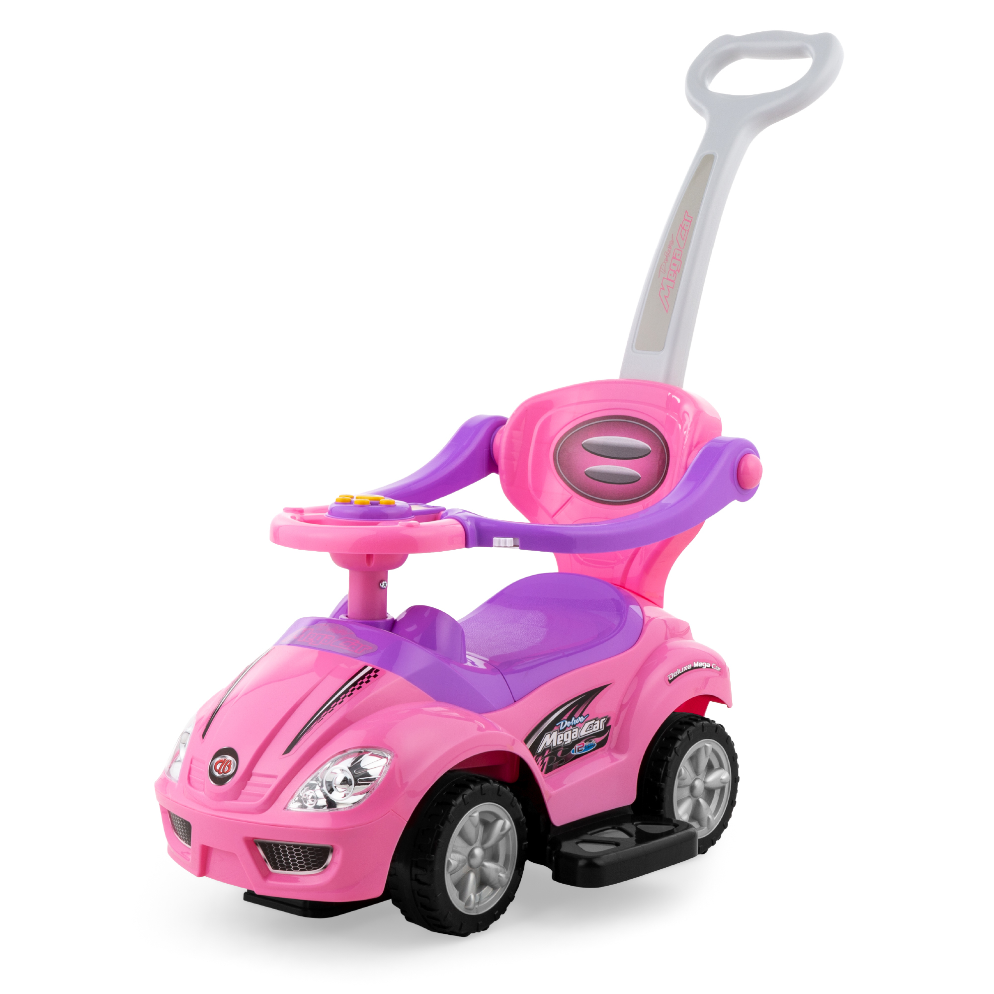 Ride On Wagon - 3-in-1 Kids Push & Pedal Toddler Ride On Wagon Play Toy Stroller w/ Sounds, Handle, Horn - Pink