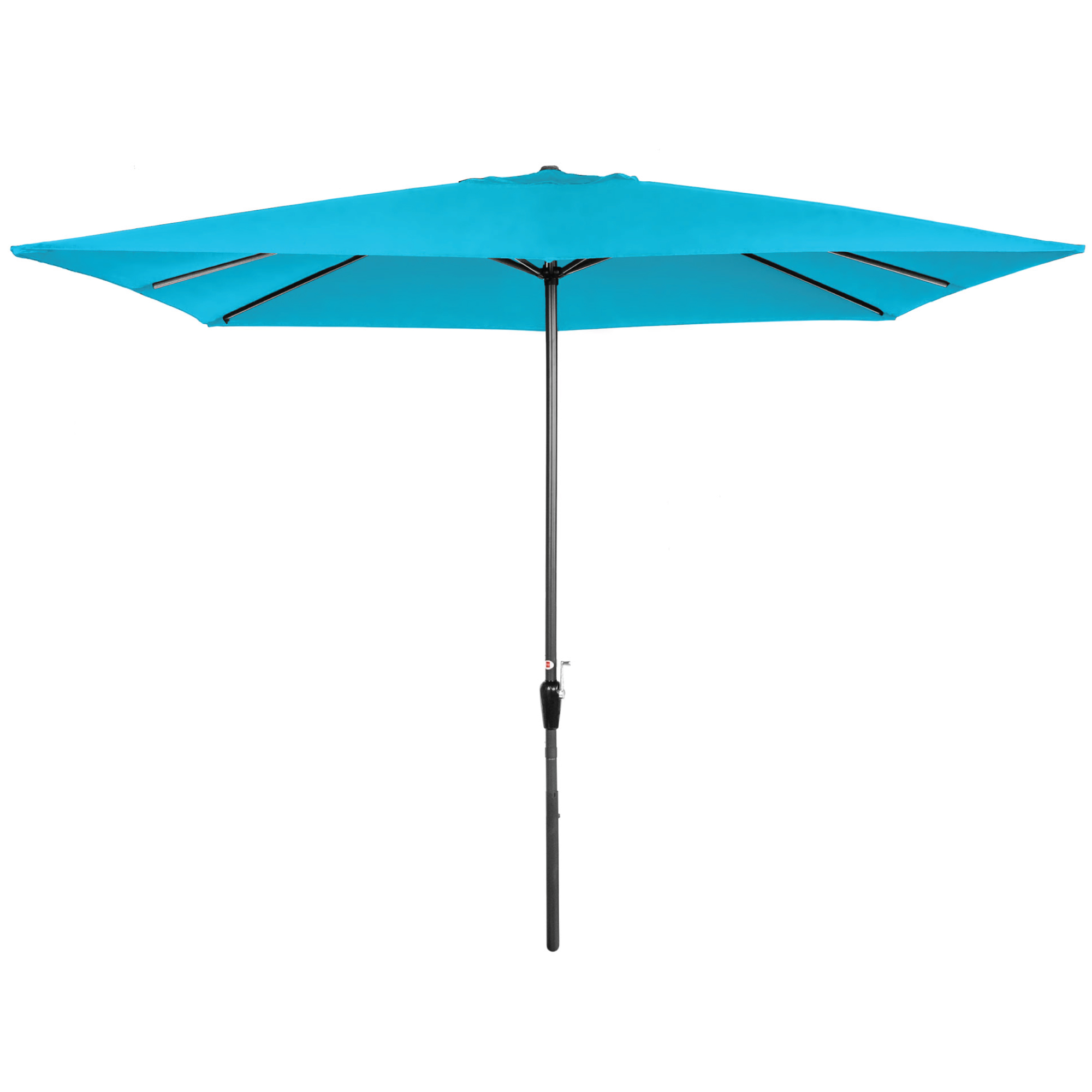 Best Choice Products 8x11ft Rectangular Patio Umbrella w/ Crank, Fade-Resistant 210G Polyester Fabric - Light Blue