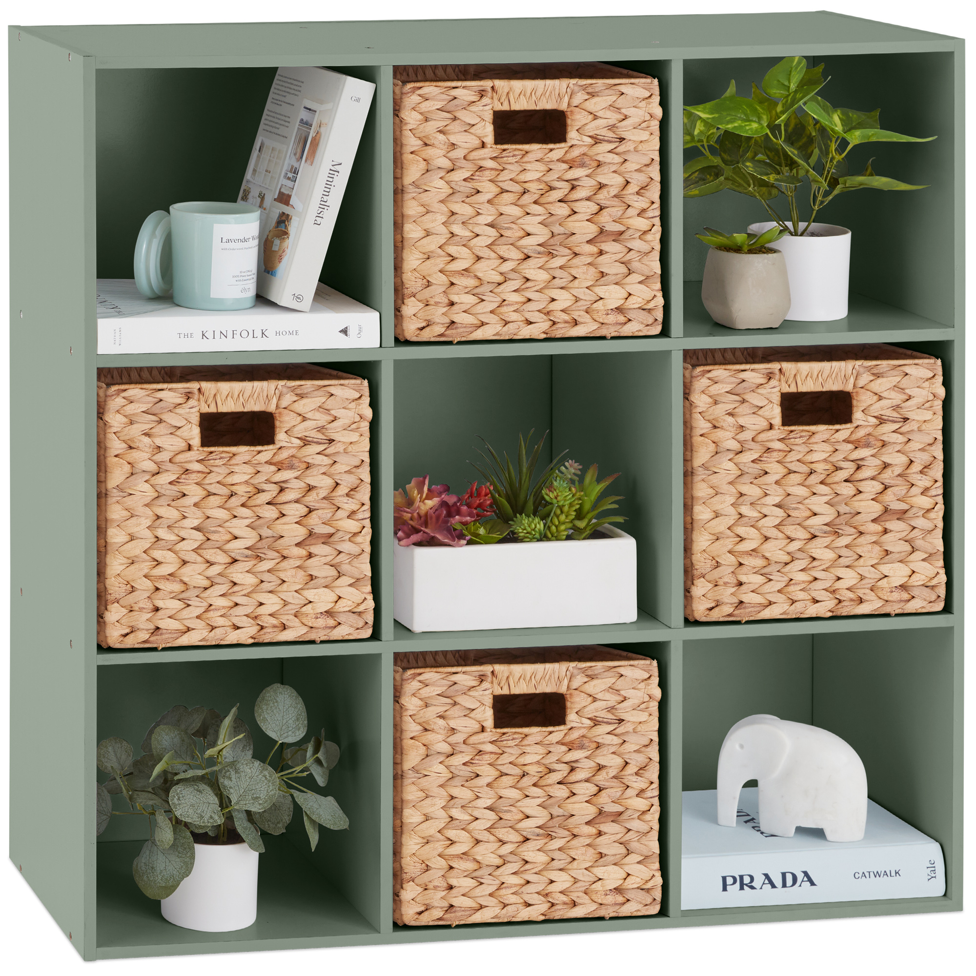 9-Cube Bookshelf, Display Storage System, Compartment Organizer w/ 3 Removable Back Panels - Gray - Best Choice Products Online