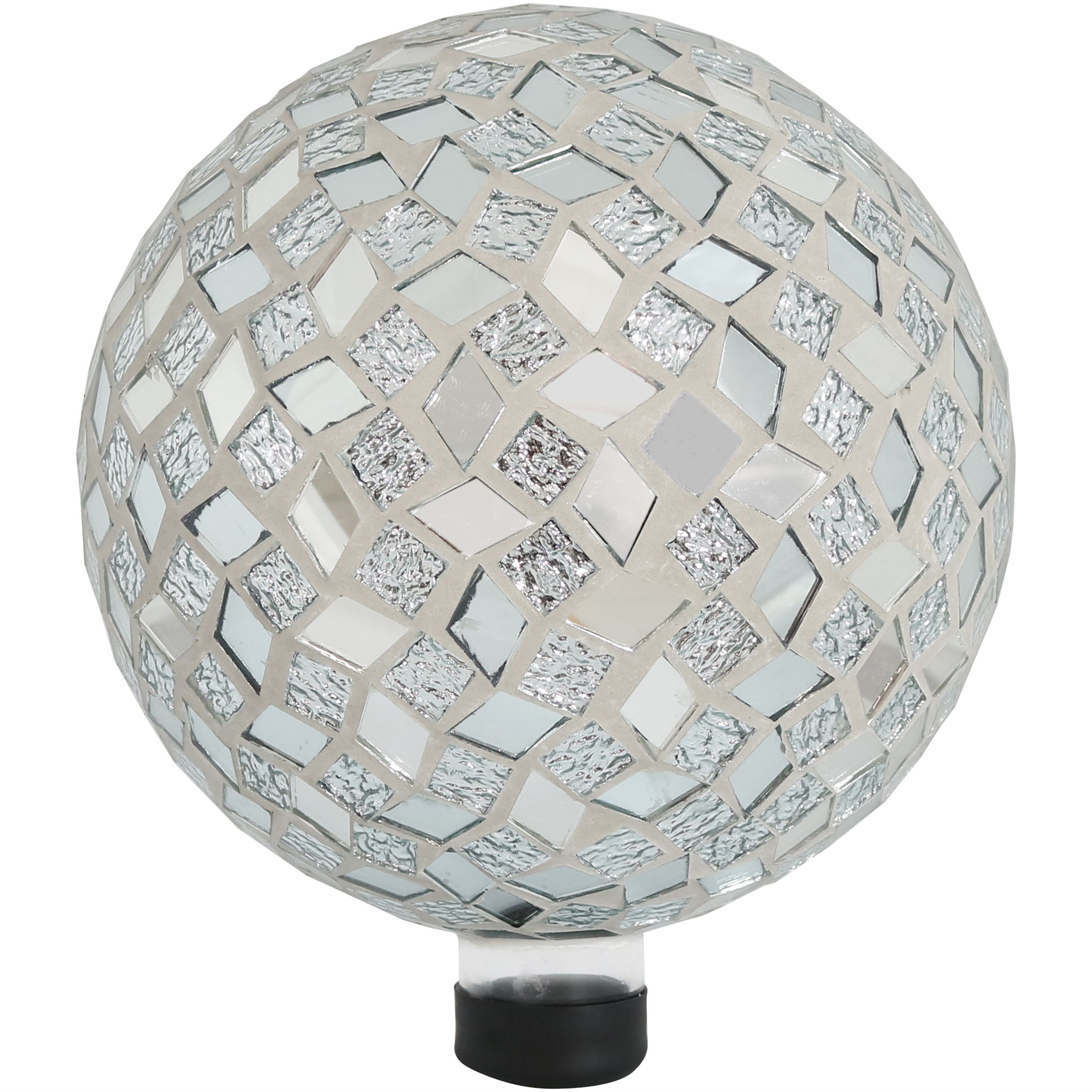 Sunnydaze Mirrored Diamond Mosaic Gazing Globe Ball - 10-Inch