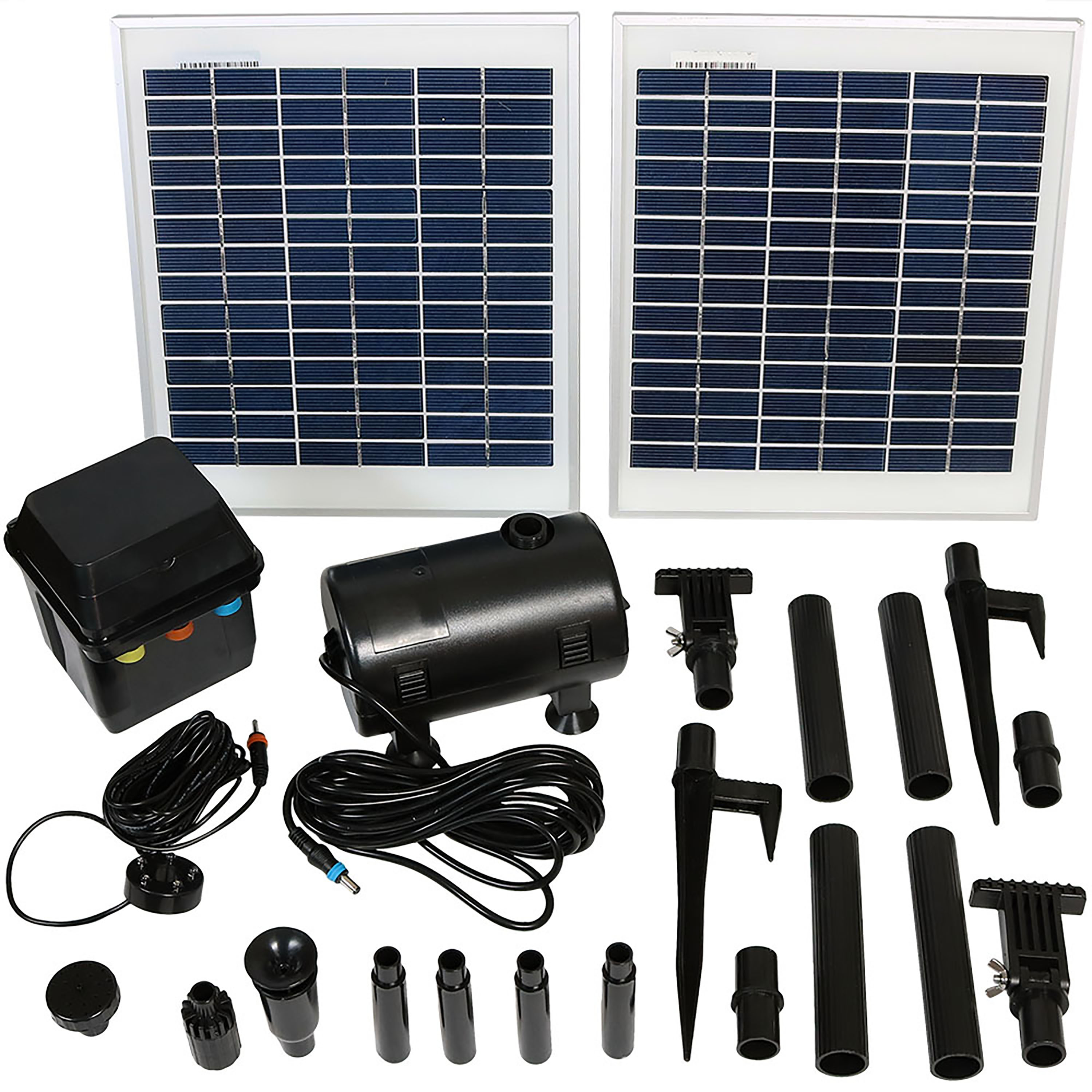 Sunnydaze Solar Pump & Solar Panel Kit with Battery Pack & LED Light - 396 GPH