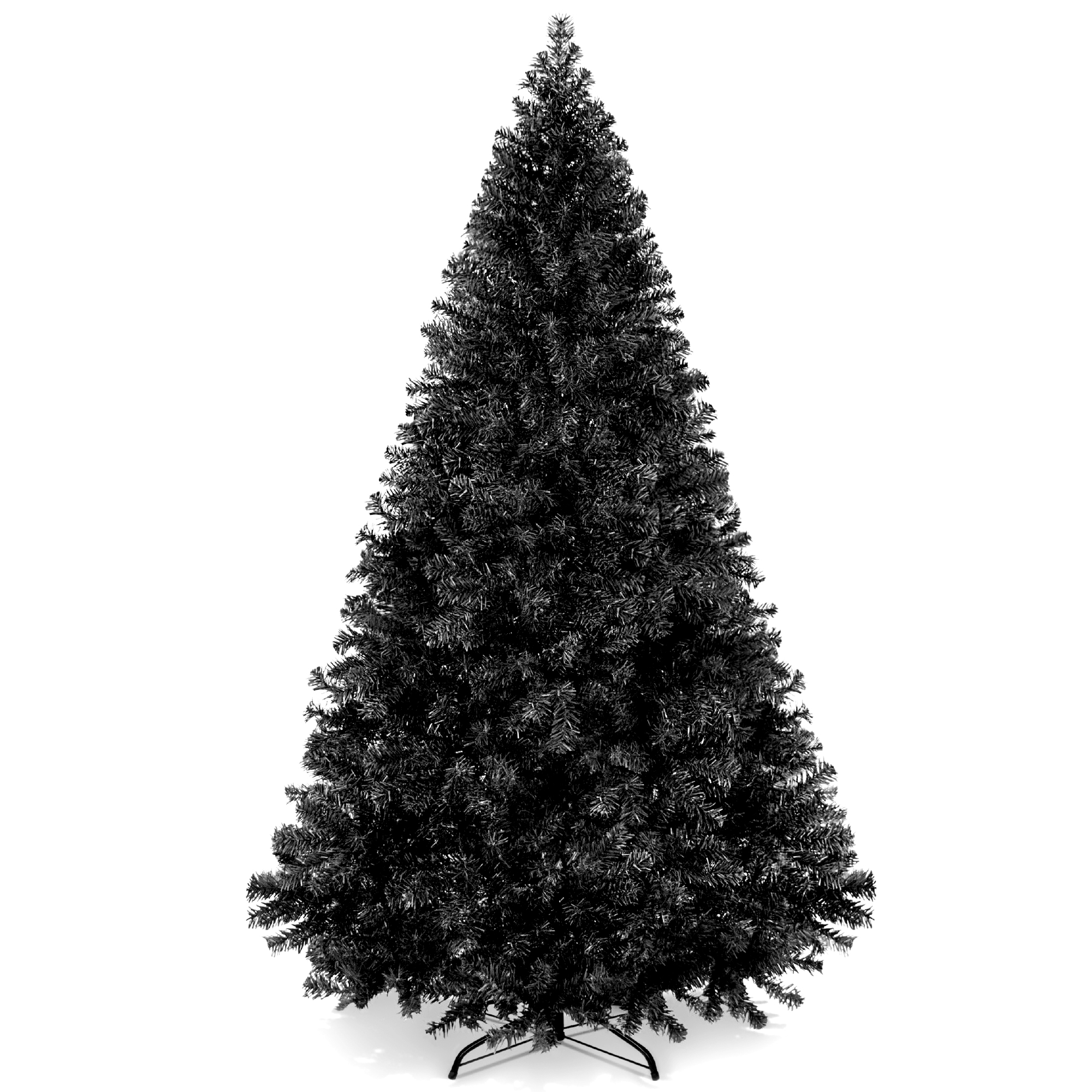 Full Black Christmas Tree Holiday Decoration w/ 947 Branch Tips, Foldable Base - 6ft - Best Choice Products Online