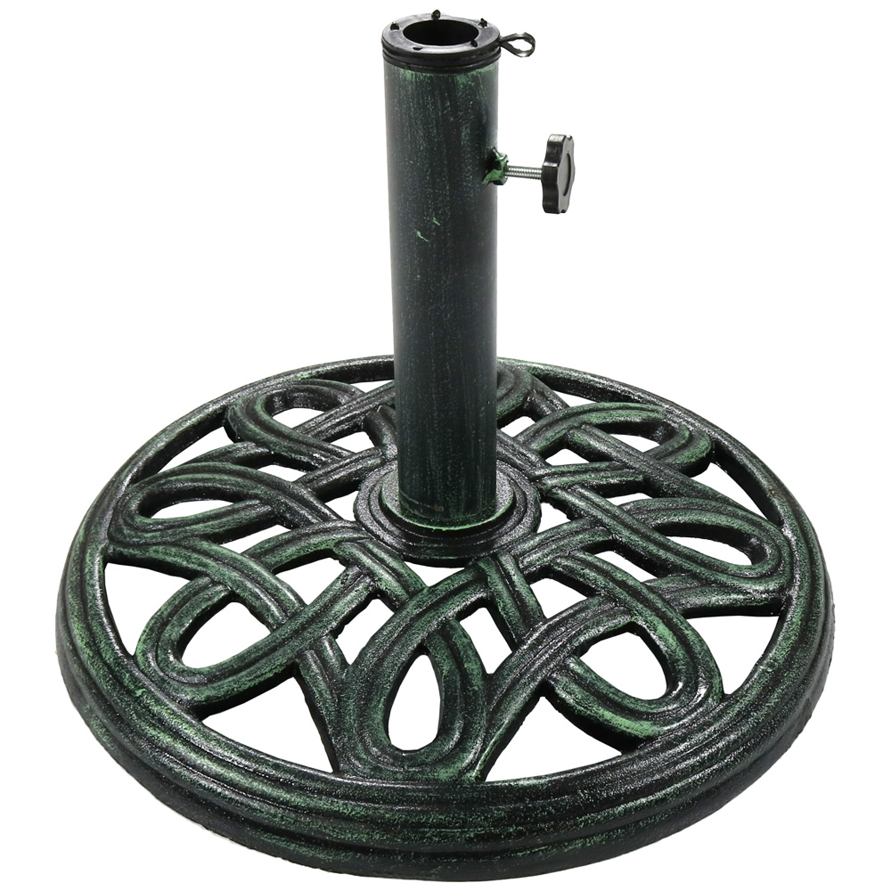 Sunnydaze Sturdy Round Cast Iron Outdoor Patio Umbrella Base Stand - 17 Inch