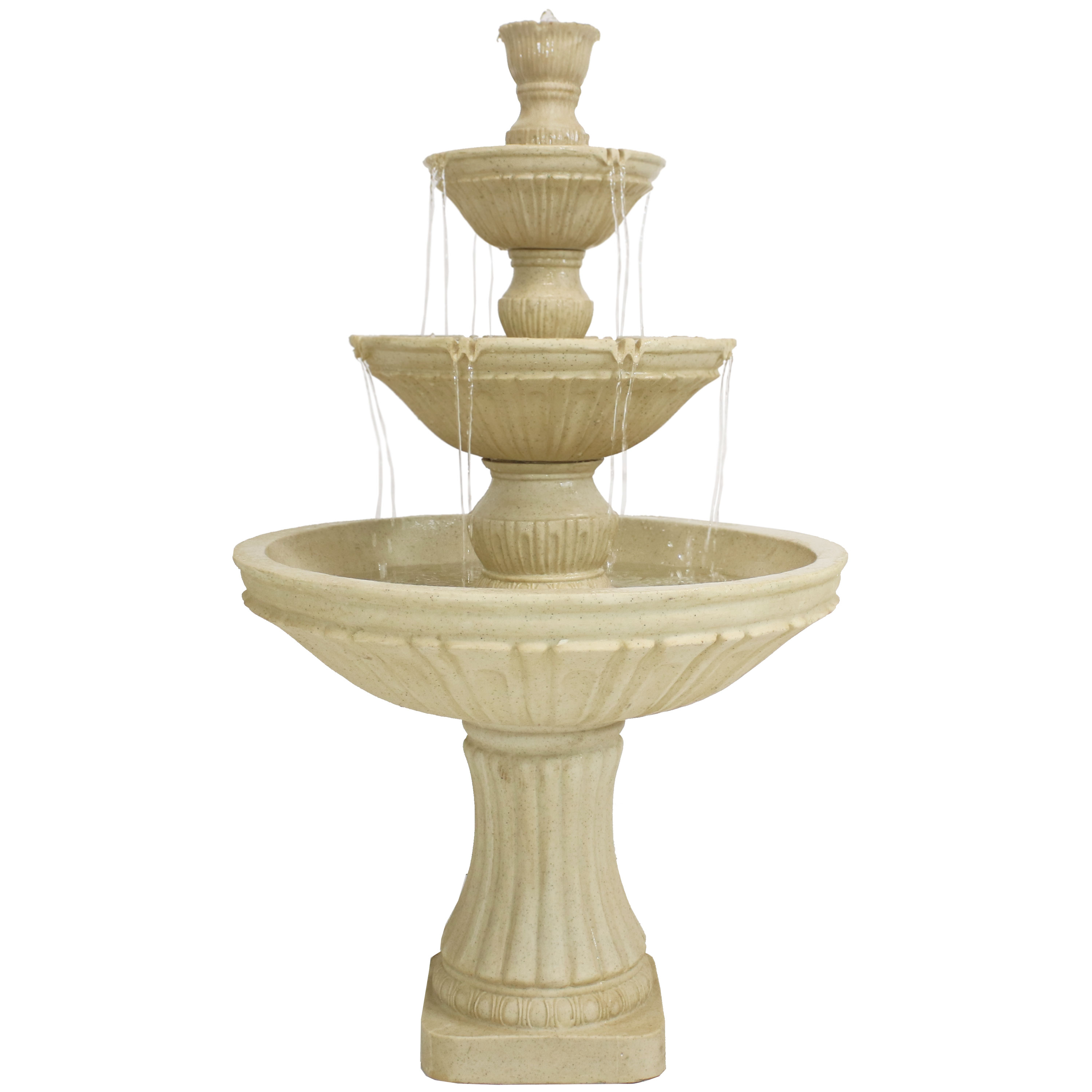 Sunnydaze 3-Tier Classic Designer Water Fountain - 55-Inch