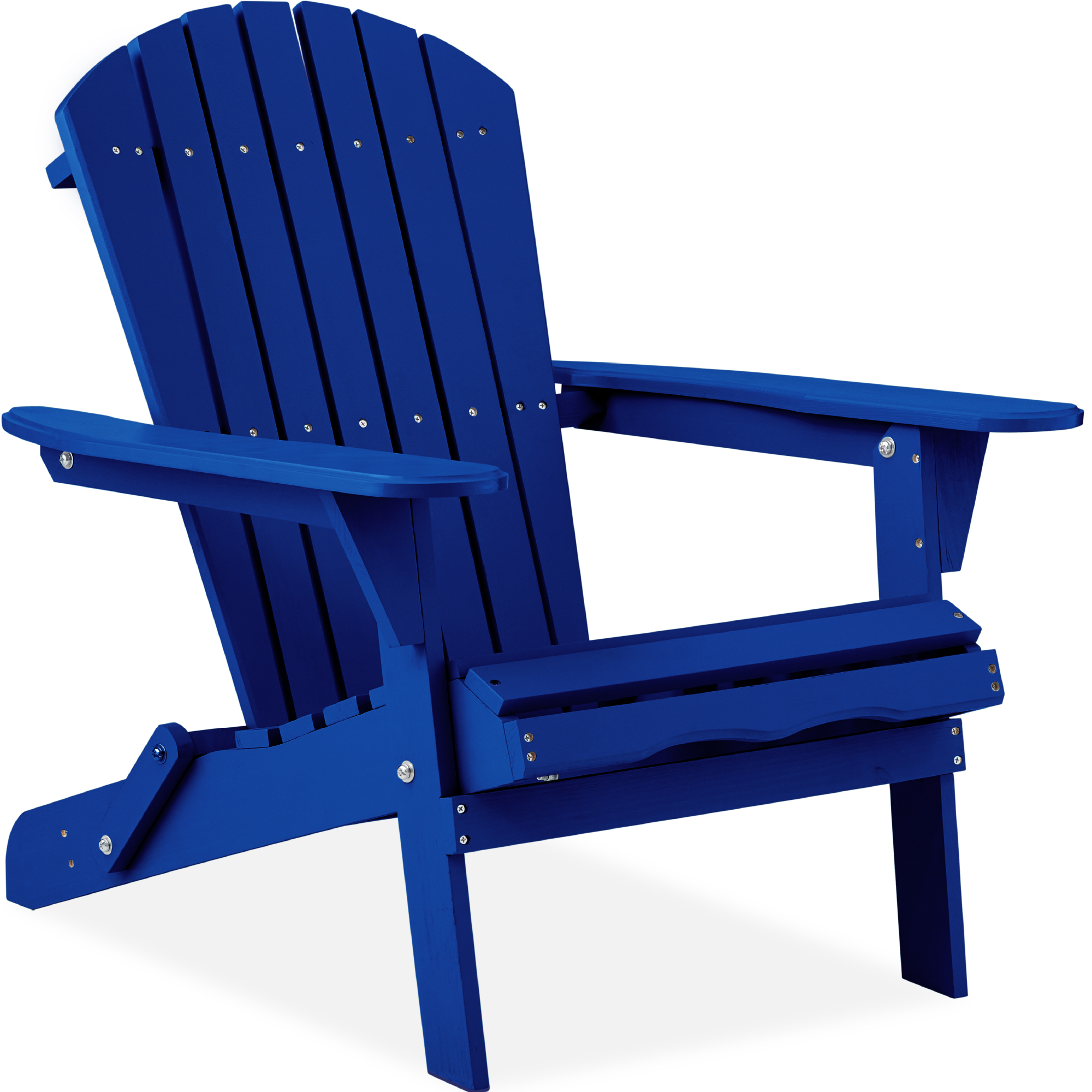 Folding Adirondack Chair, Outdoor Wooden Accent Lounge Furniture w/ 350lb Capacity - Blue - Best Choice Products Online