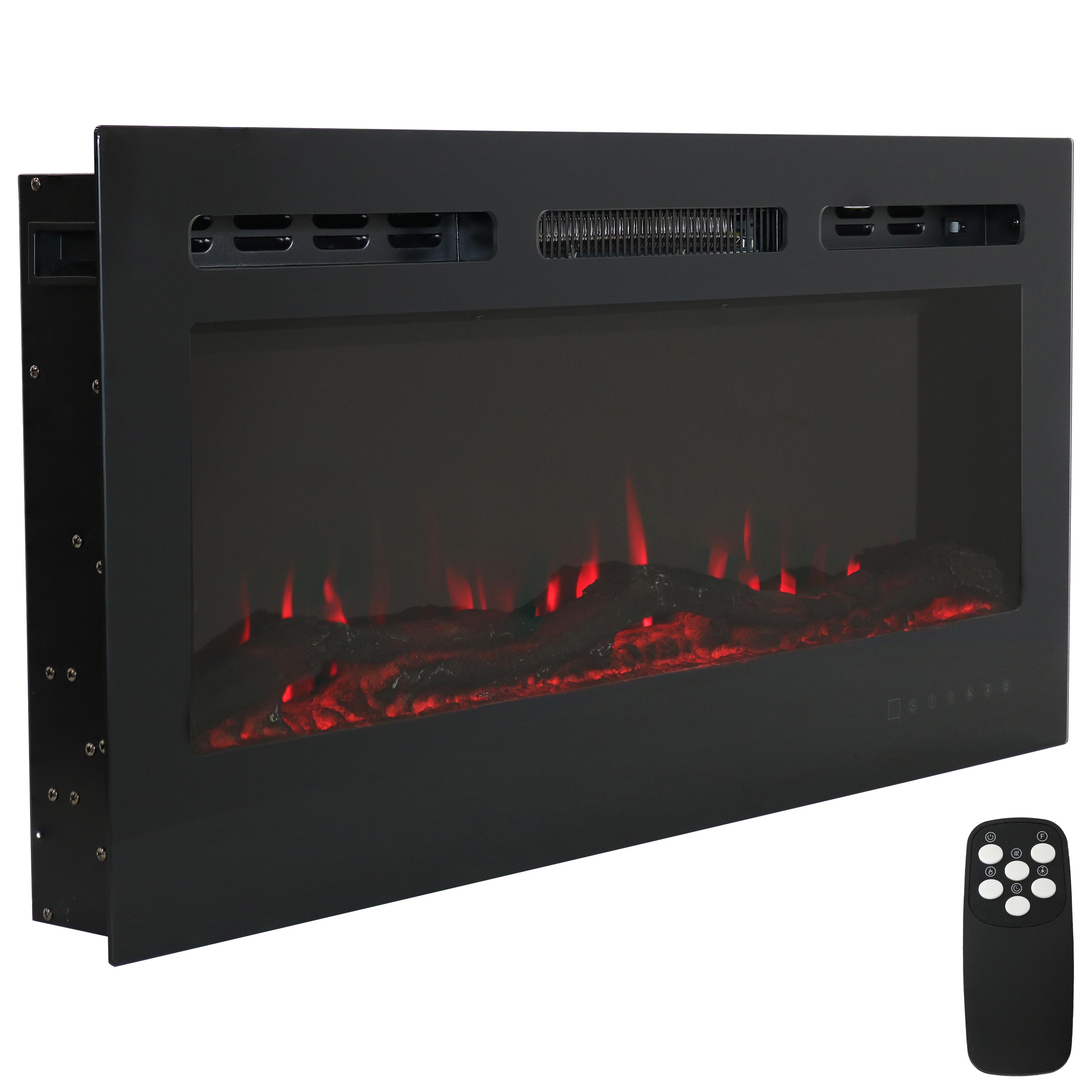 Sunnydaze Modern Flame Mounted Indoor Electric Fireplace - 40-Inch