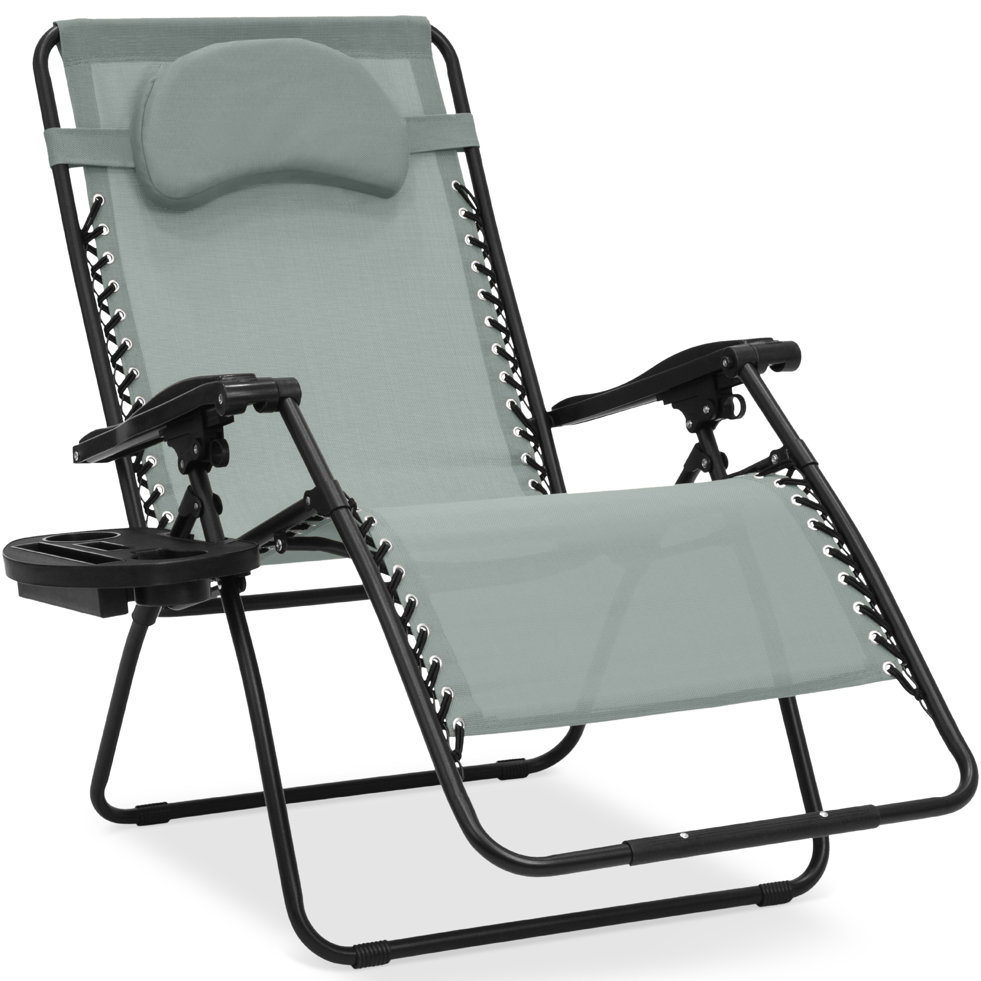 Oversized Zero Gravity Chair w/ Pillow, Cupholder, Folding Outdoor Lounge Recliner For Patio & Pool - Stardew - Best Choice Products Online