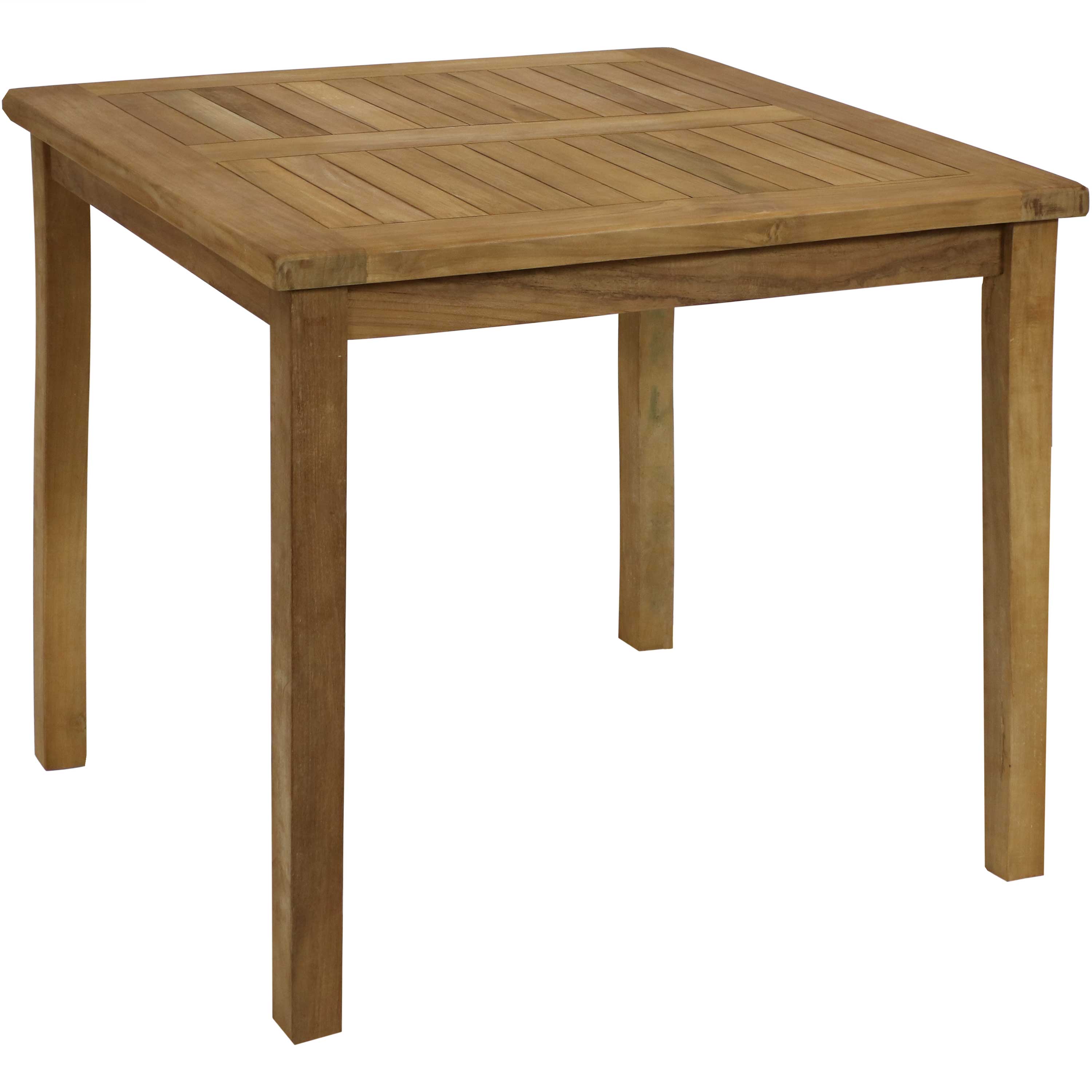 Sunnydaze Teak Outdoor Square Dining Table - Light Stain Finish - 32-Inch