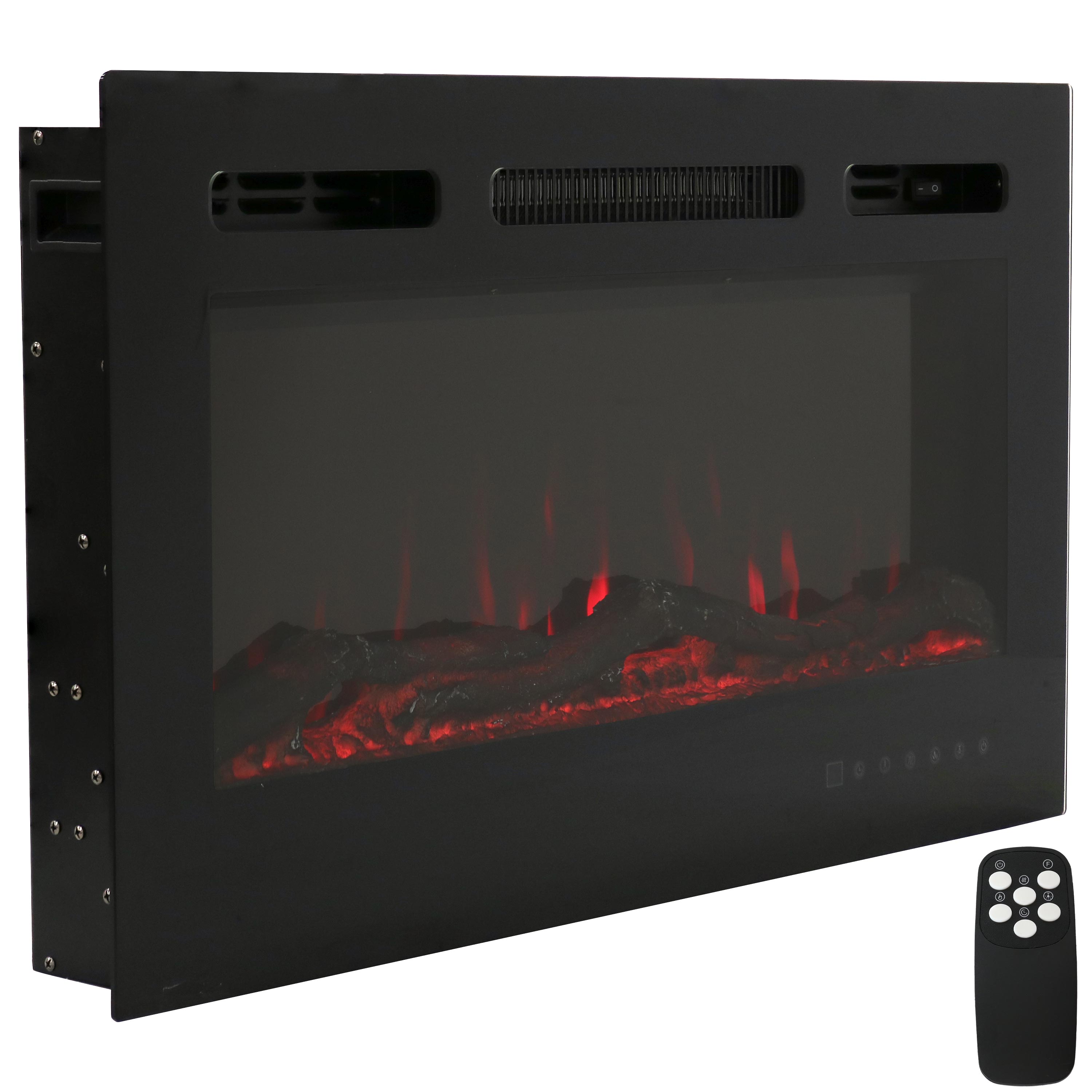 Sunnydaze Modern Flame Mounted Indoor Electric Fireplace - 32-Inch