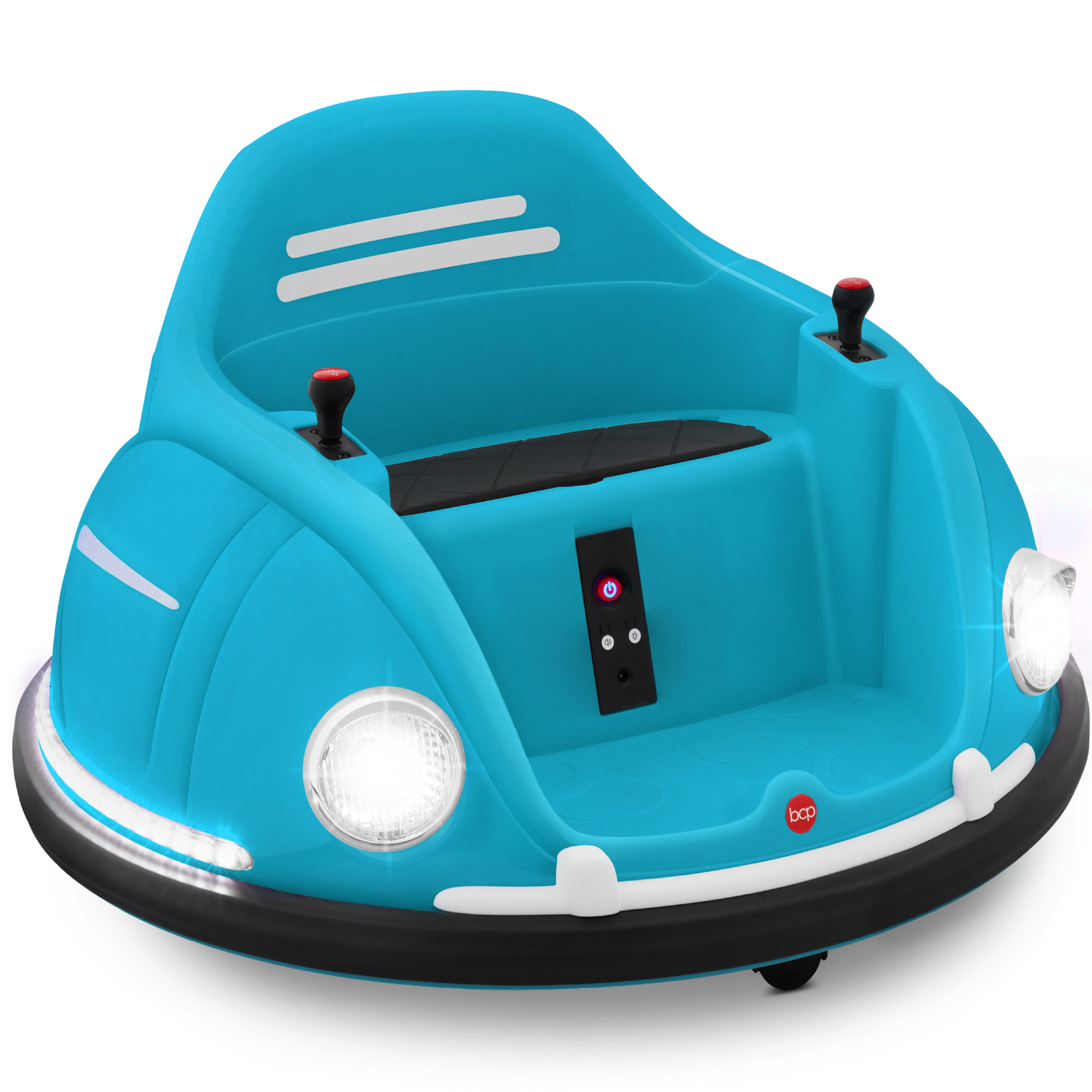 Kids 6V Bumper Car Ride On Toy w/ Remote Control, Harness, Lights, 360° Spin - Blue - Best Choice Products Online
