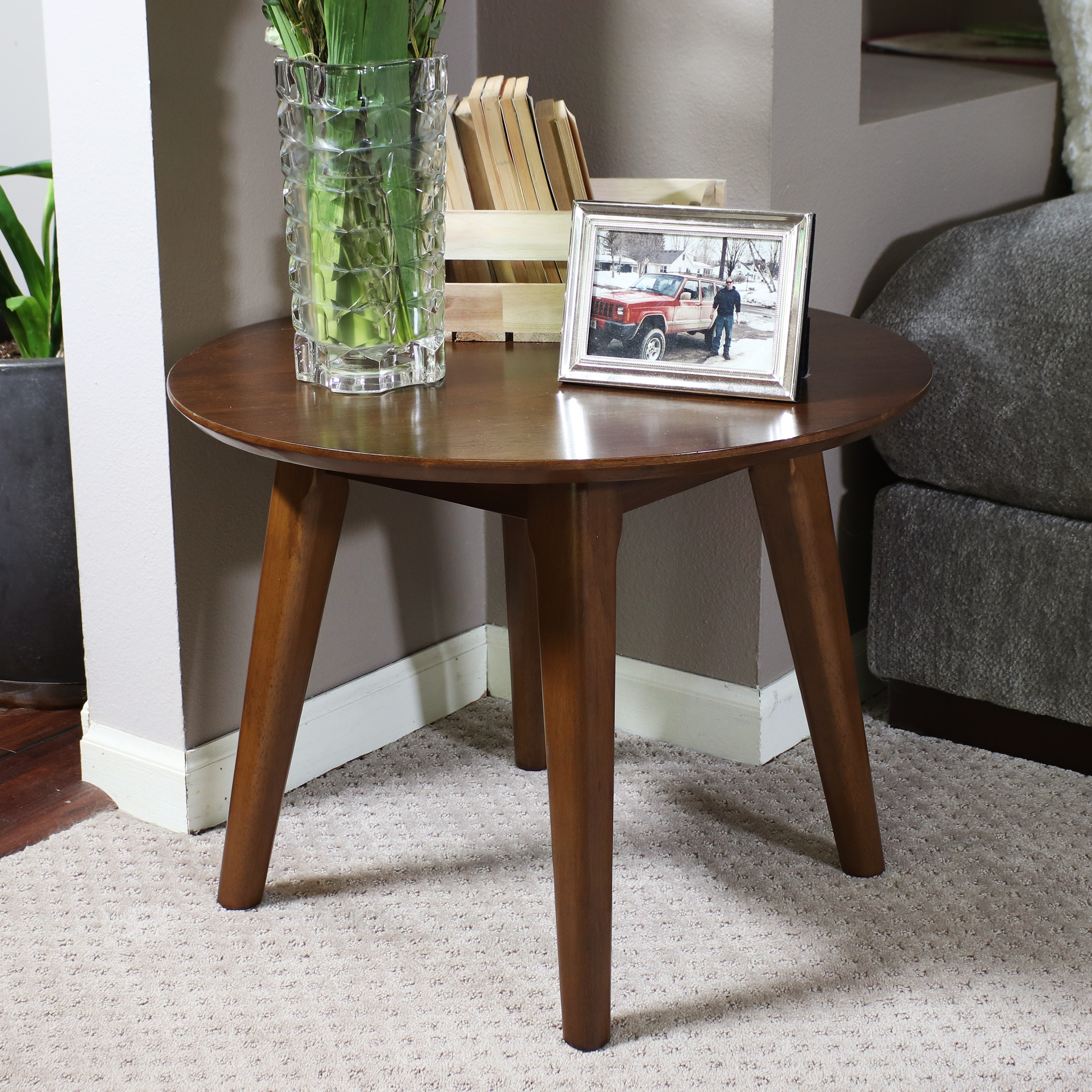 Cosmo Round Coffee Table - Dark Walnut