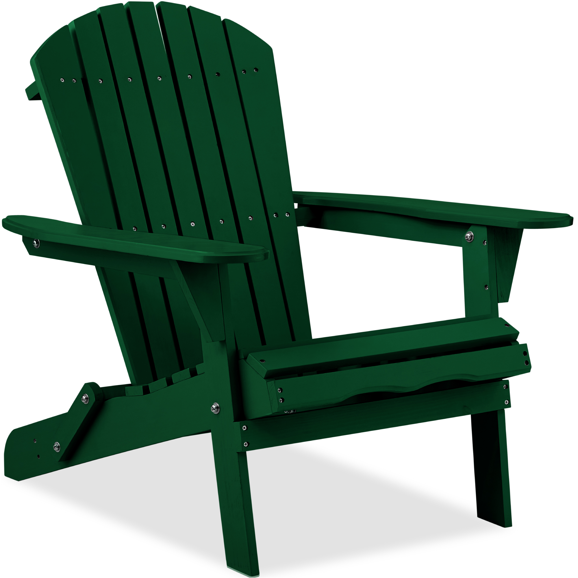 Folding Adirondack Chair, Outdoor Wooden Accent Lounge Furniture w/ 350lb Capacity - Green - Best Choice Products Online