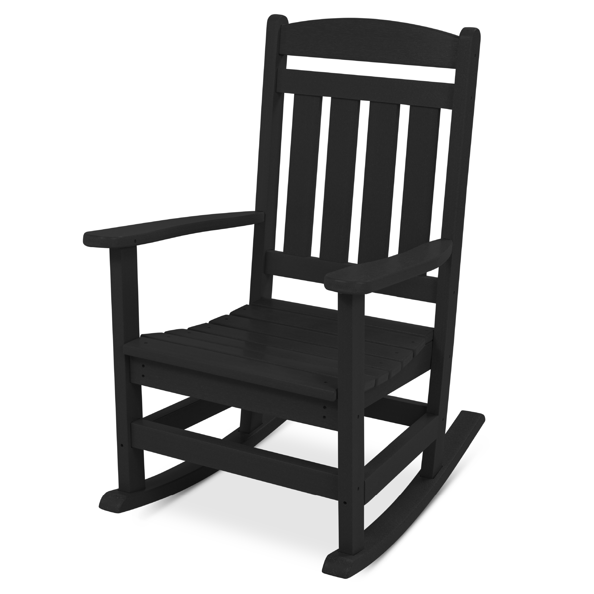 All-Weather Rocking Chair, Indoor Outdoor HDPE Porch Rocker w/ 300lb Weight Capacity - Black | Best Choice Products Online