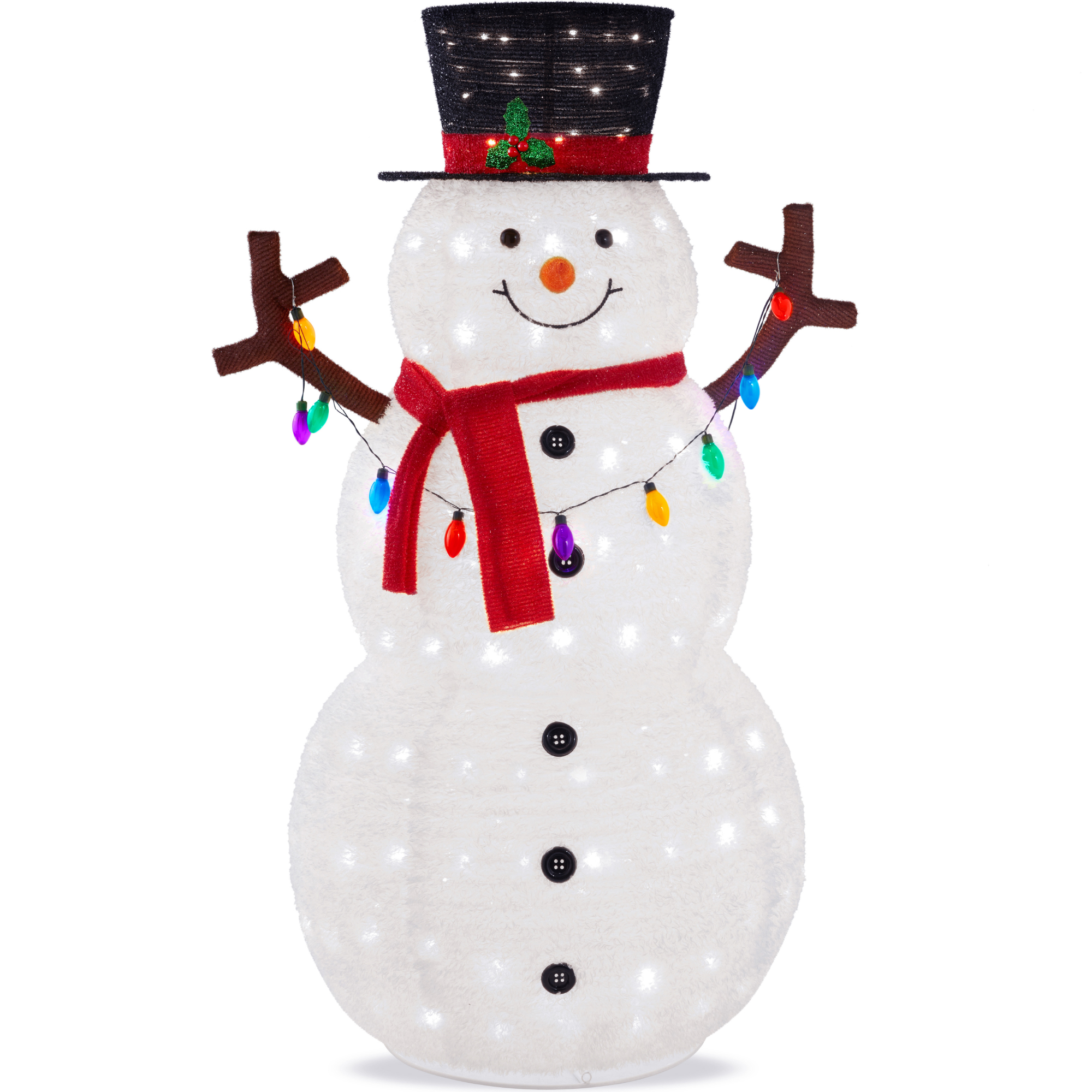 8ft Lighted Pop-Up Snowman, Outdoor Christmas Holiday Decoration w/ 350 LED Lights, Hat, Scarf - Best Choice Products Online