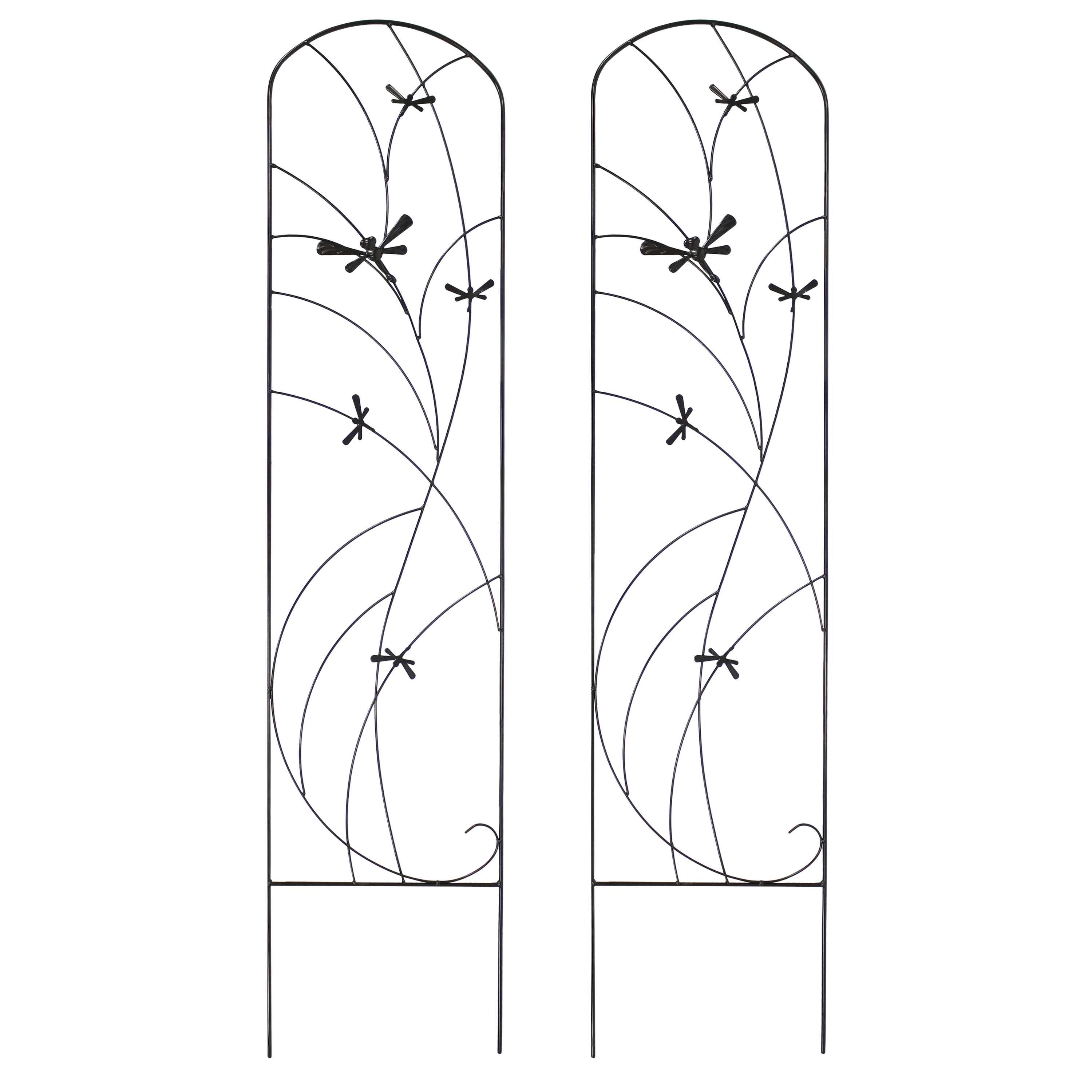 Sunnydaze Set of 2 Dragonfly Delight Steel Decorative Garden Trellis - 55-Inch