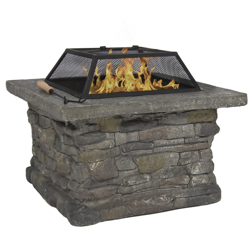 29in Elegant Outdoor Patio Firepit - Gray