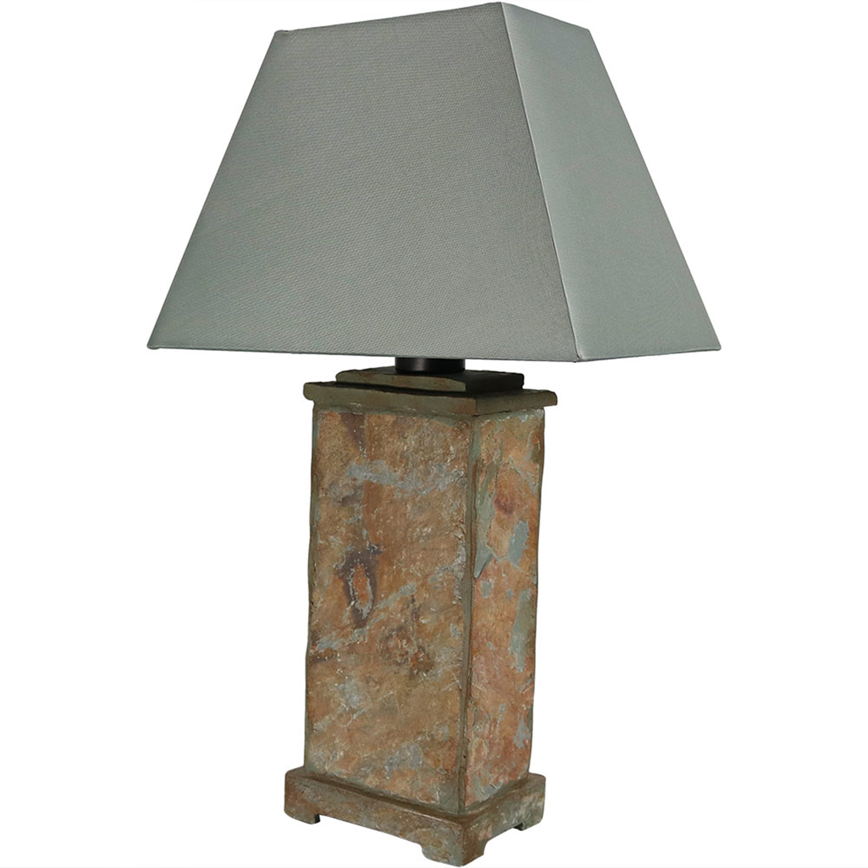 Sunnydaze Indoor/Outdoor Natural Slate Table Lamp - Neutral Colors - 24-Inch