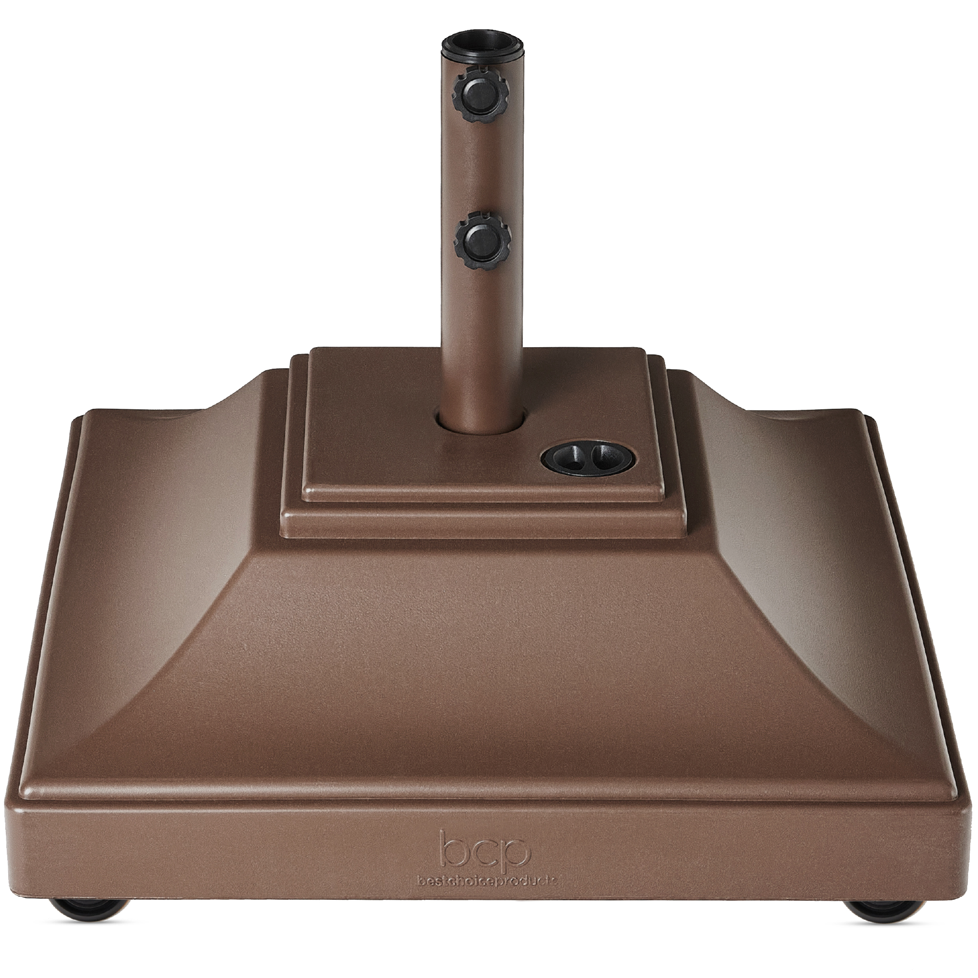 Best Choice Products Mobile Umbrella Base, Fillable Heavy-Duty Market Stand w/4 Wheels, 2 Locks, 120lb Capacity - Brown