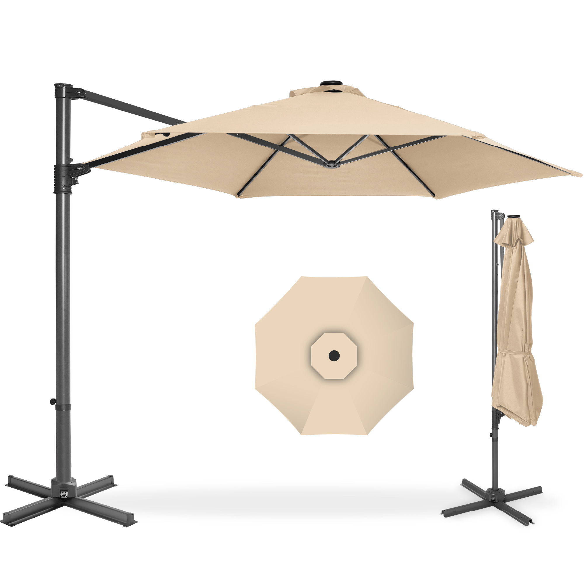 Best Choice Products 10ft 360 Rotating Cantilever Offset Hanging Patio Umbrella - Sand