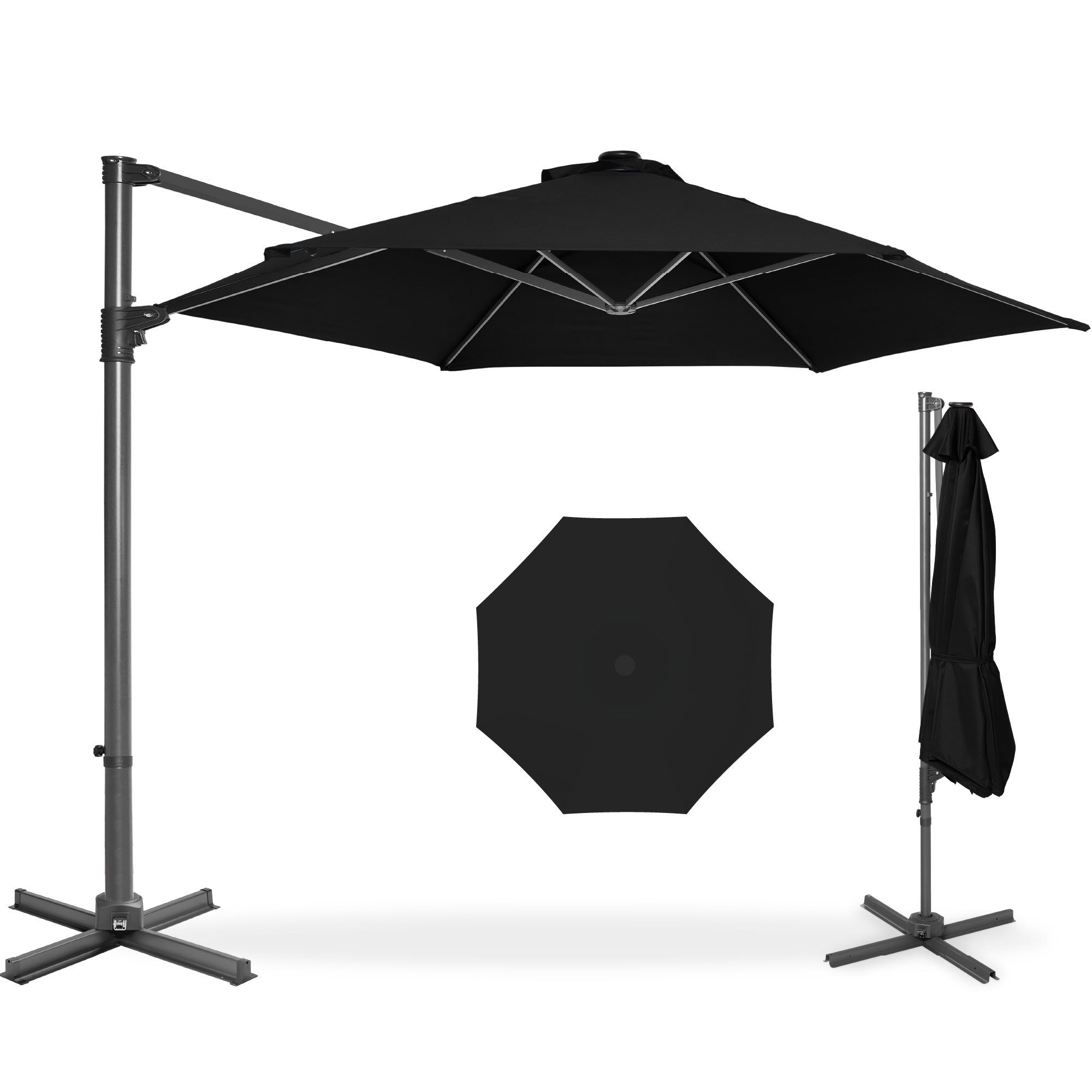 Best Choice Products 10ft 360 Rotating Cantilever Offset Hanging Patio Umbrella - Black