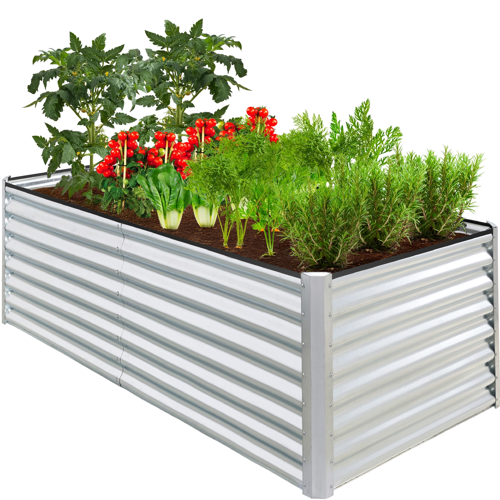 Raised Garden Bed 6x3x2ft, Outdoor Metal Planter Box For Vegetables, Flowers, Herbs, Succulents - Best Choice Products Online