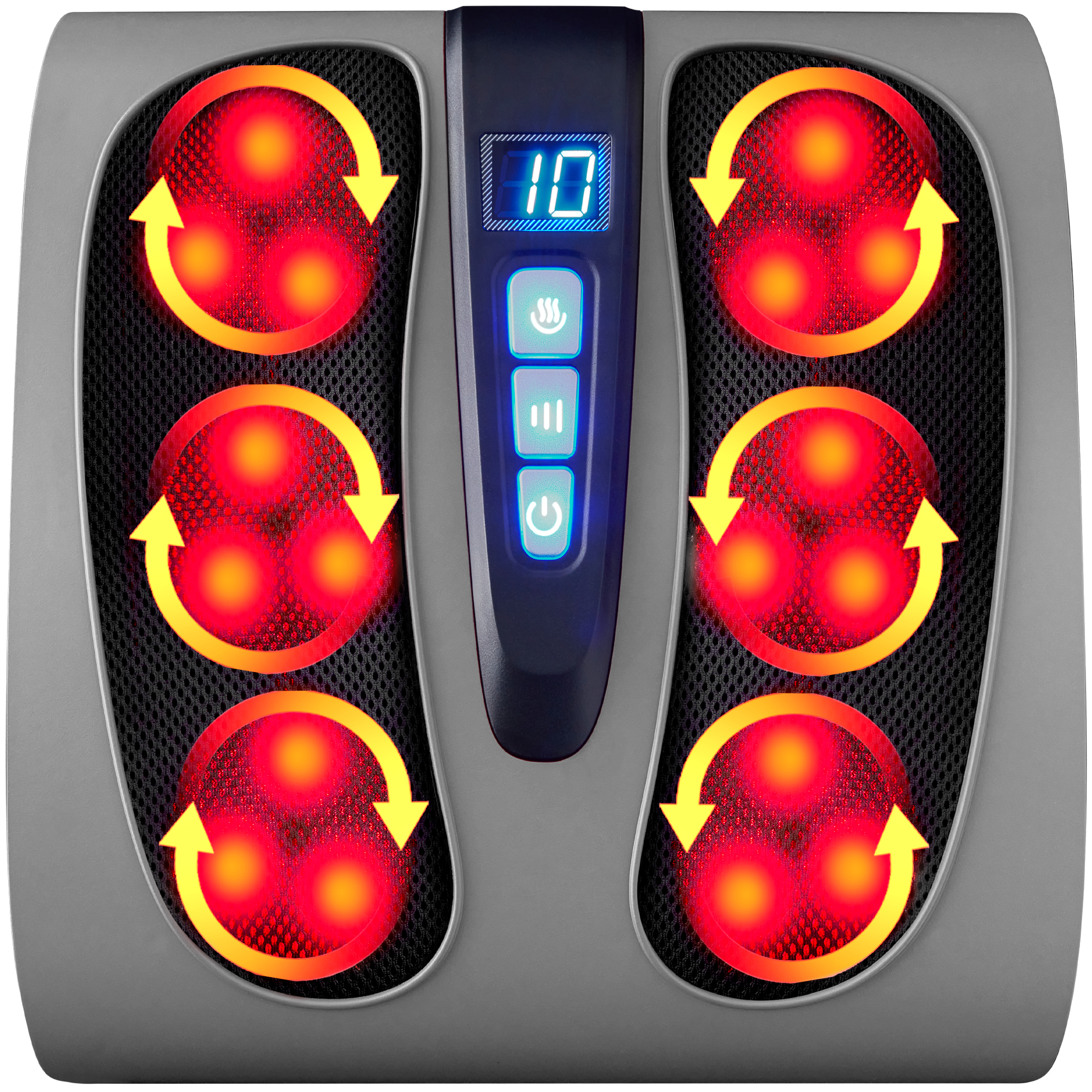 Shiatsu Foot Massager, Electric Massage Platform w/ 6 Rollers, Heat Function - Gray - Best Choice Products Online