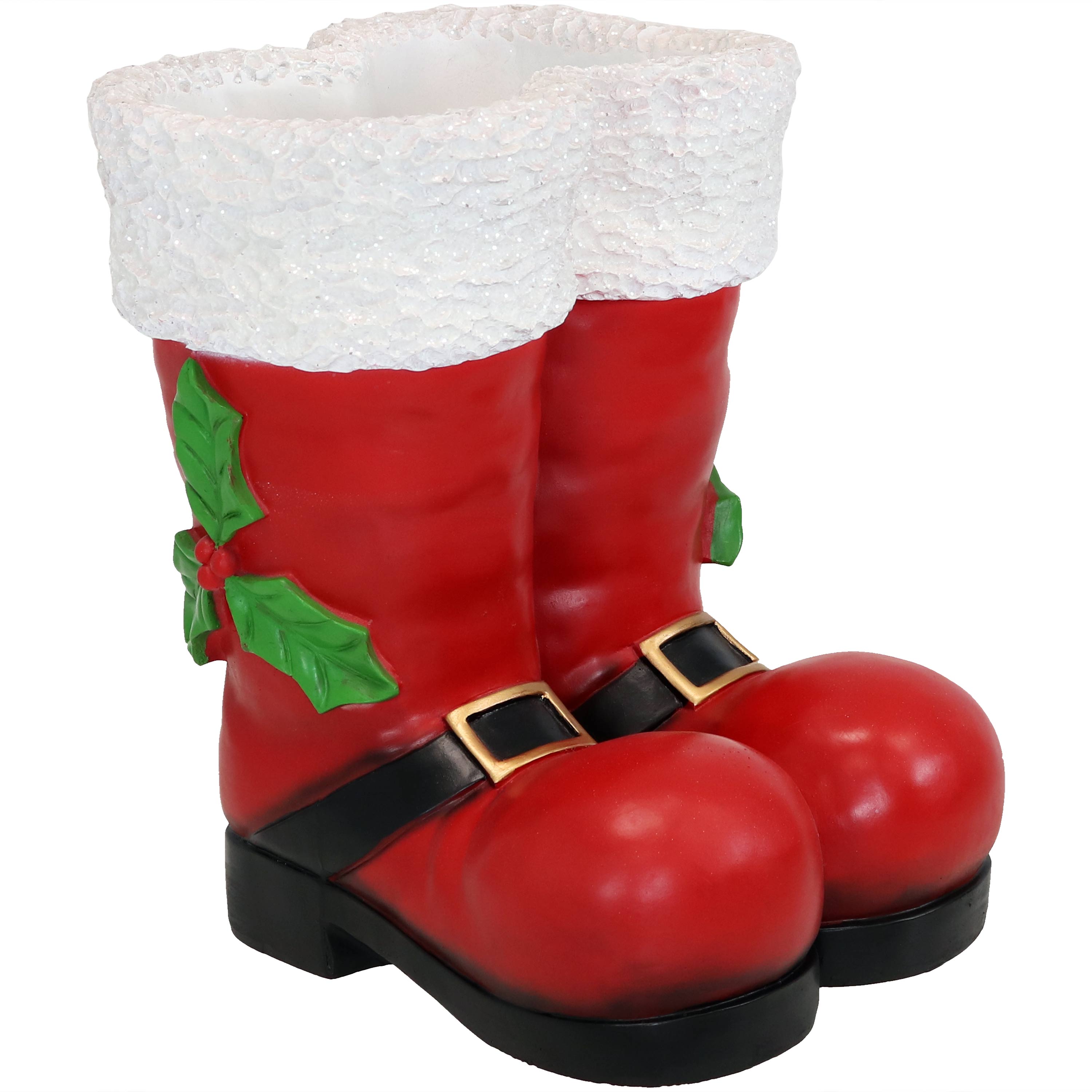 Sunnydaze Santa Boots Statue - Indoor or Outdoor Decoration 13-Inch